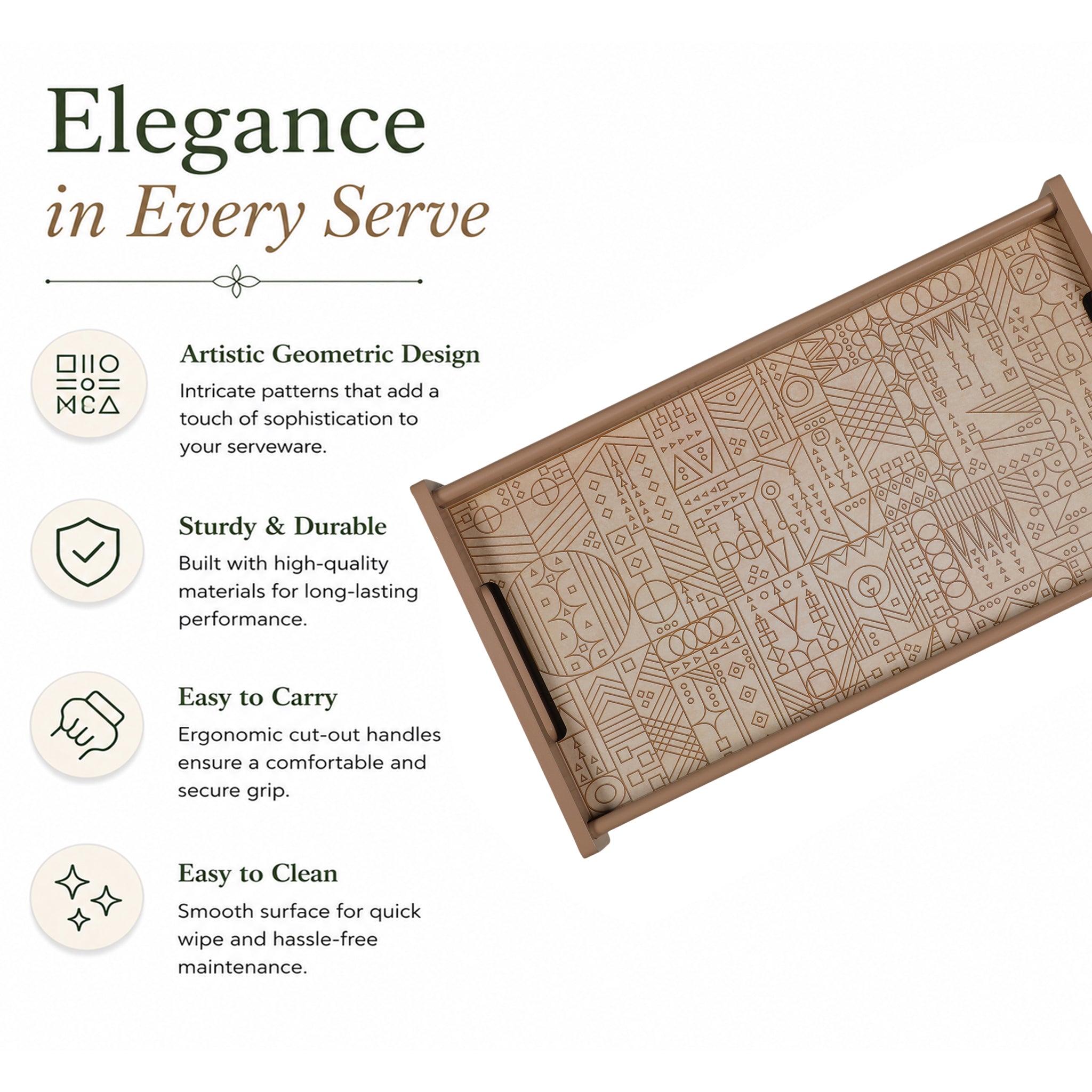 Line Art Wooden Tray Medium