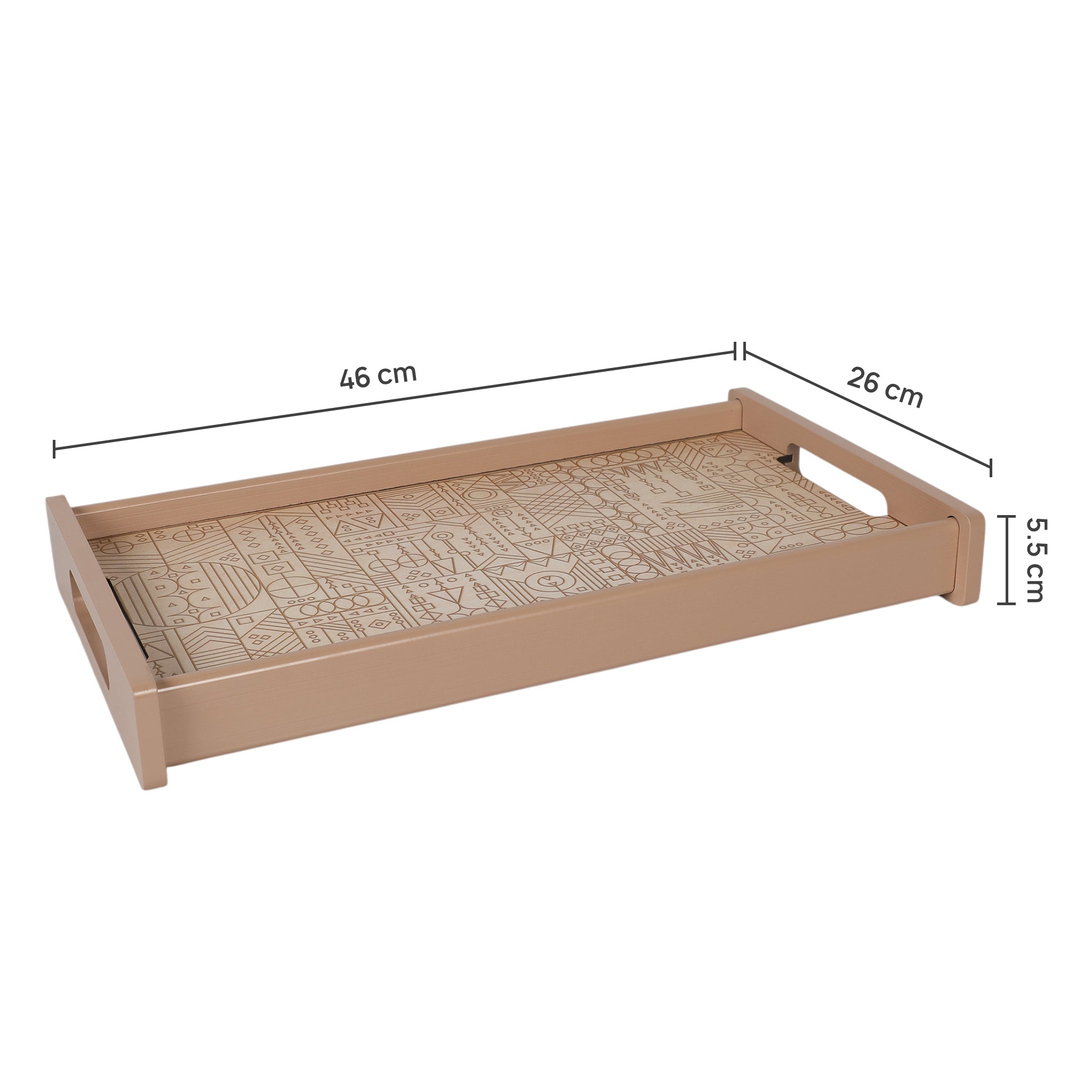 Line Art Wooden Tray Medium