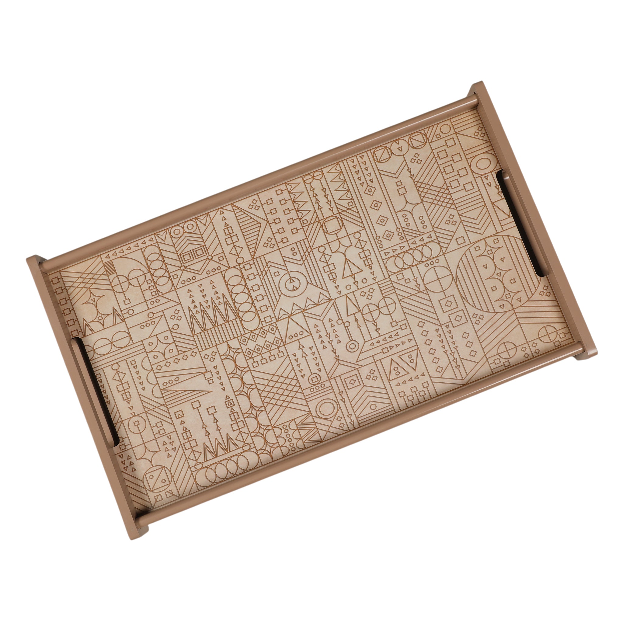 Line Art Wooden Tray Large