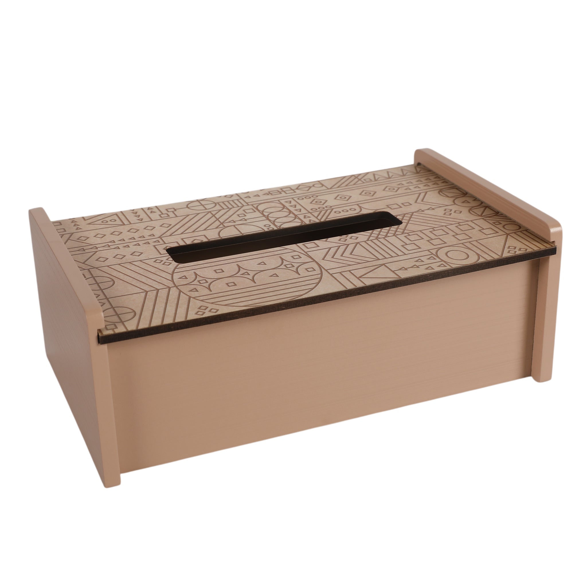 Line Art Wooden Tissue Holder