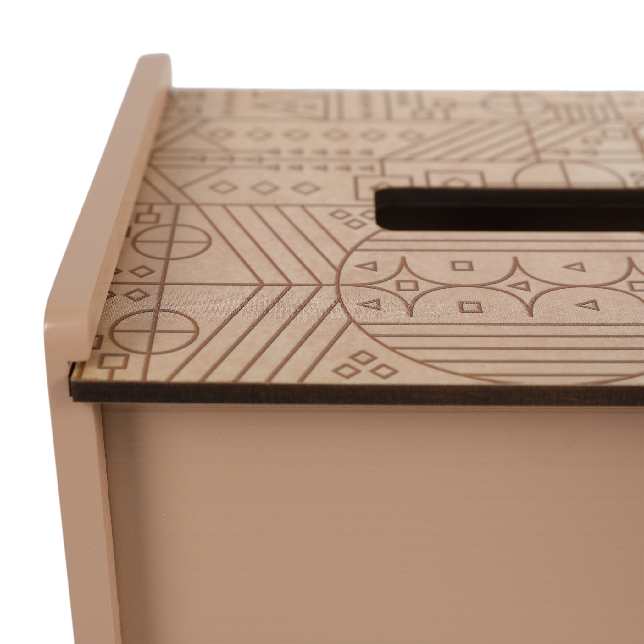 Line Art Wooden Tissue Holder