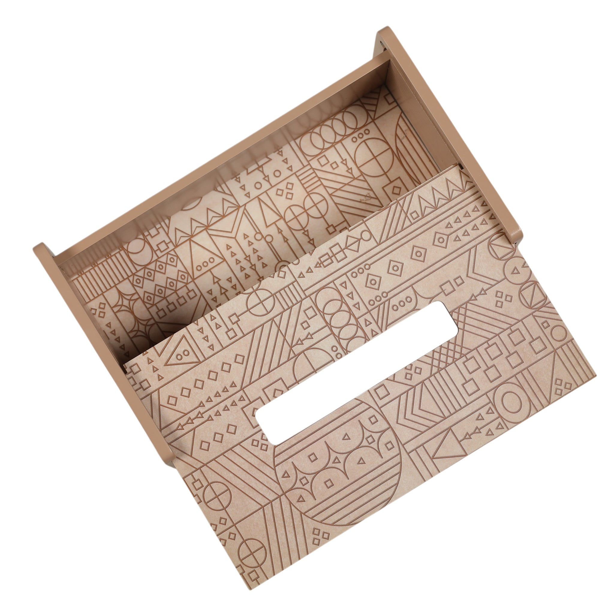 Line Art Wooden Tissue Holder