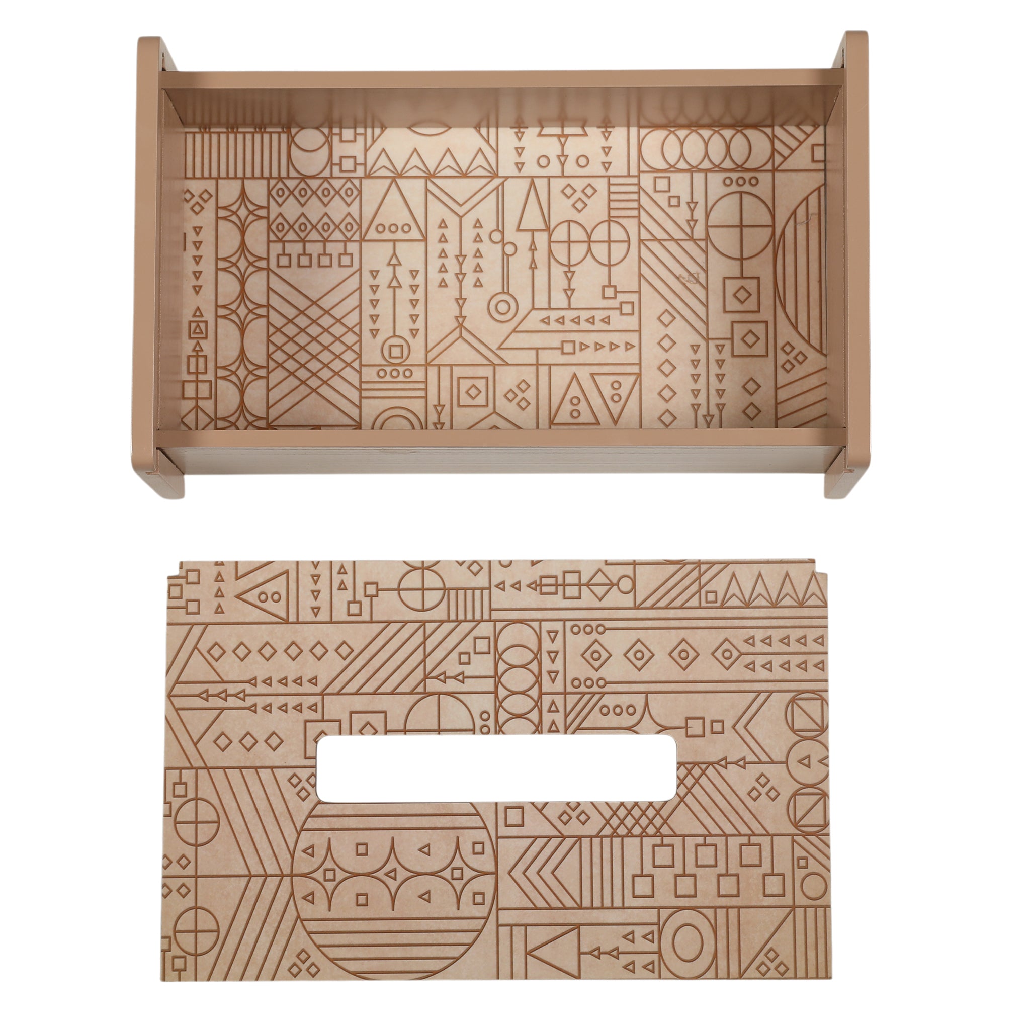 Line Art Wooden Tissue Holder