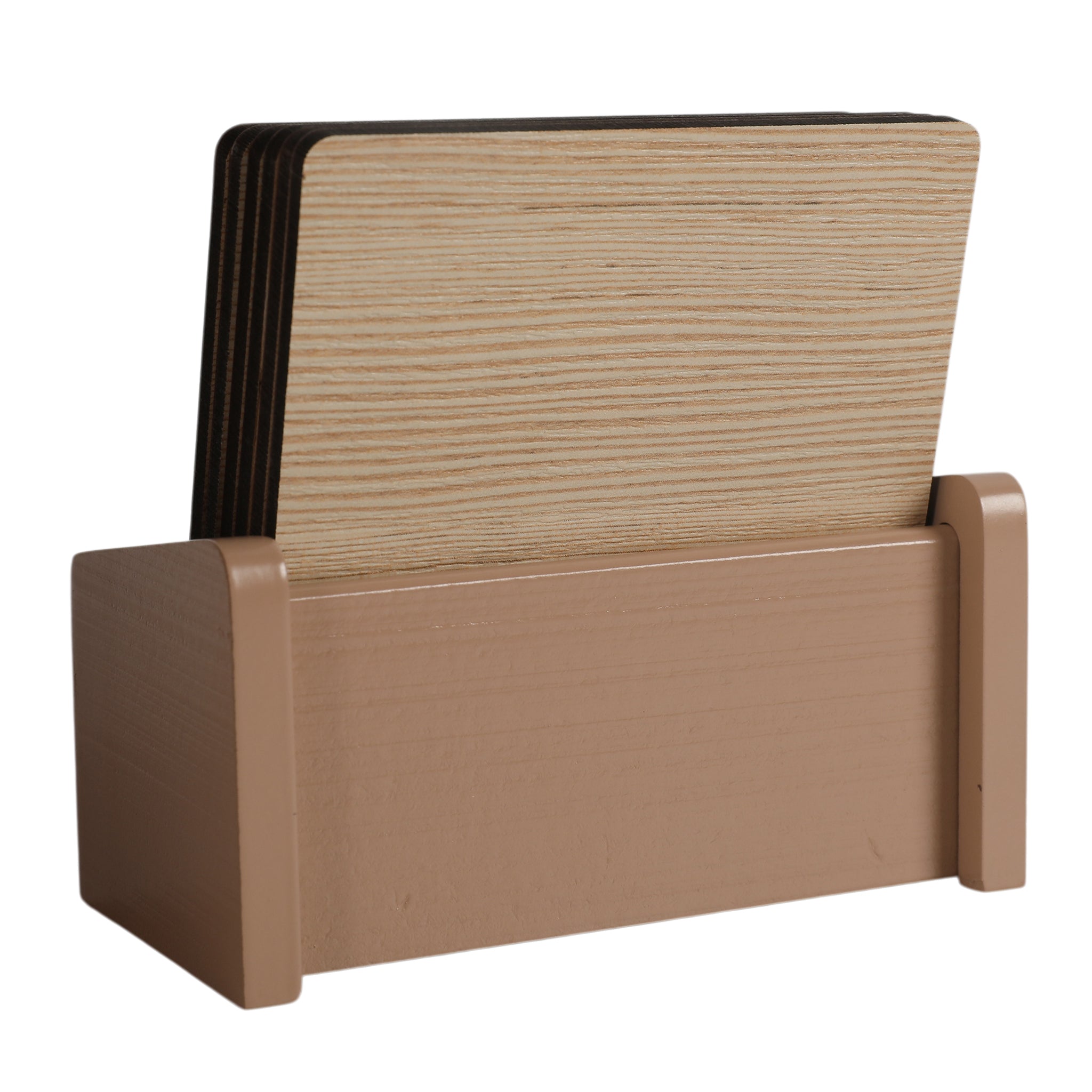 Line Art Wooden Coaster With Stand