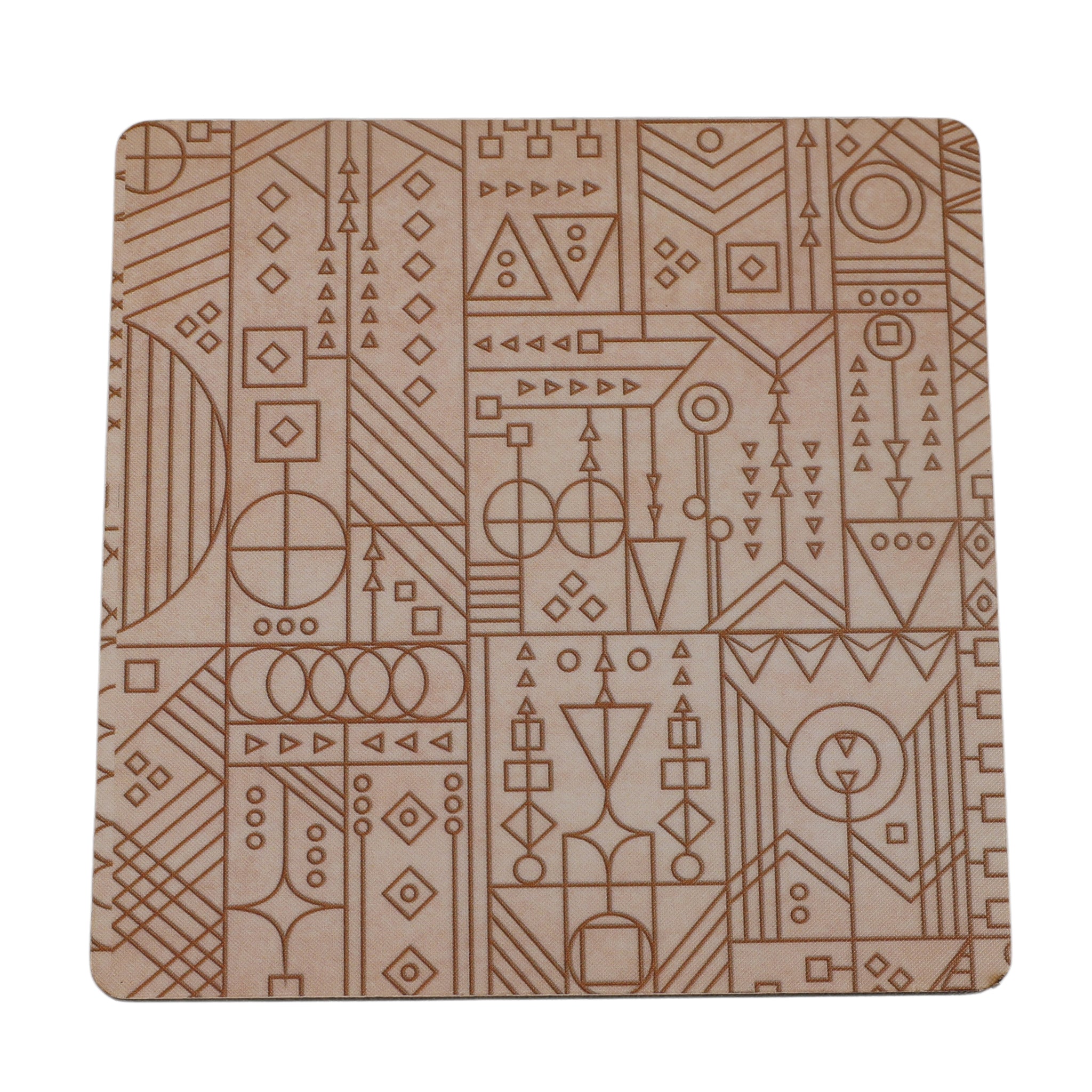 Line Art Wooden Coaster With Stand