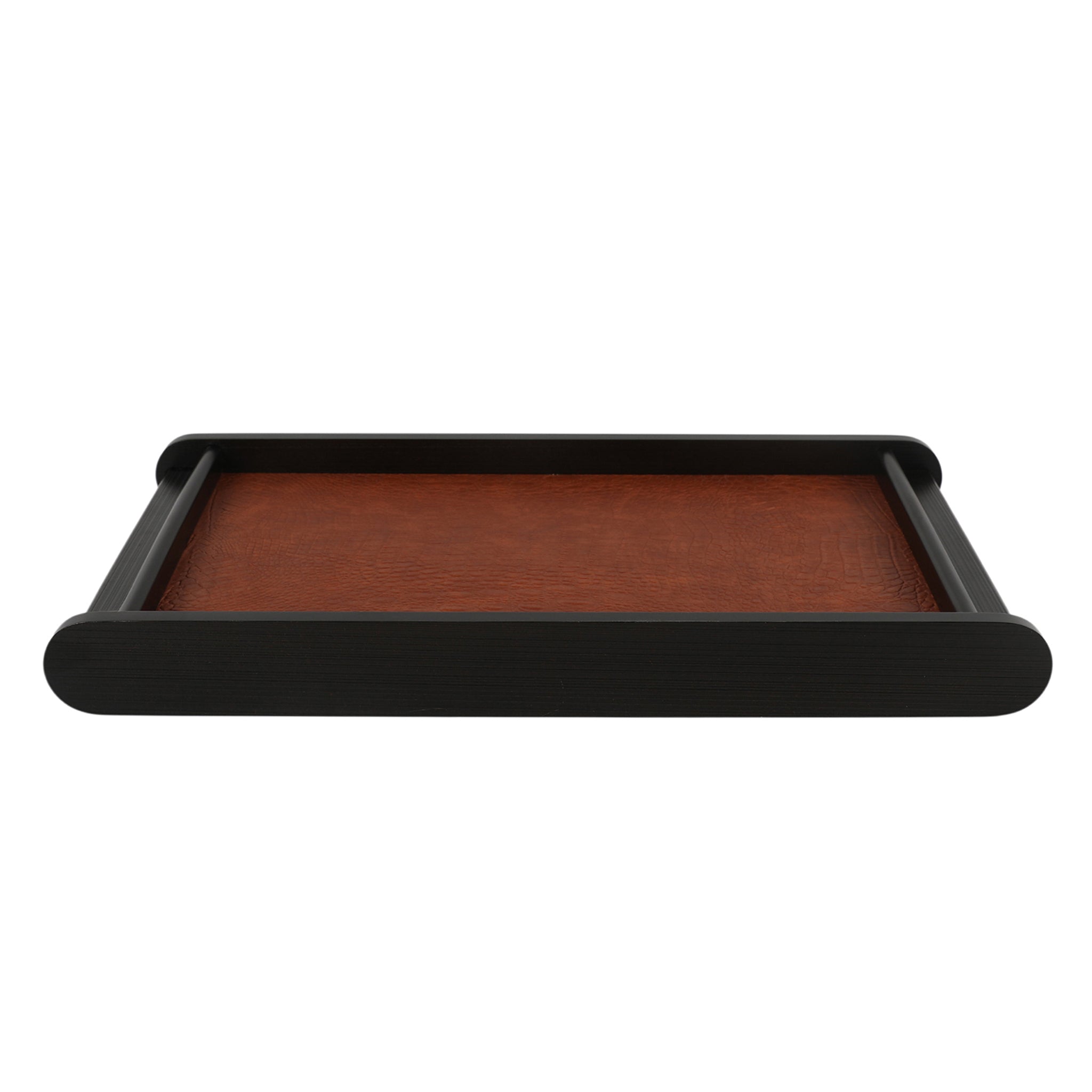Leather Wooden Tray Reversible Medium