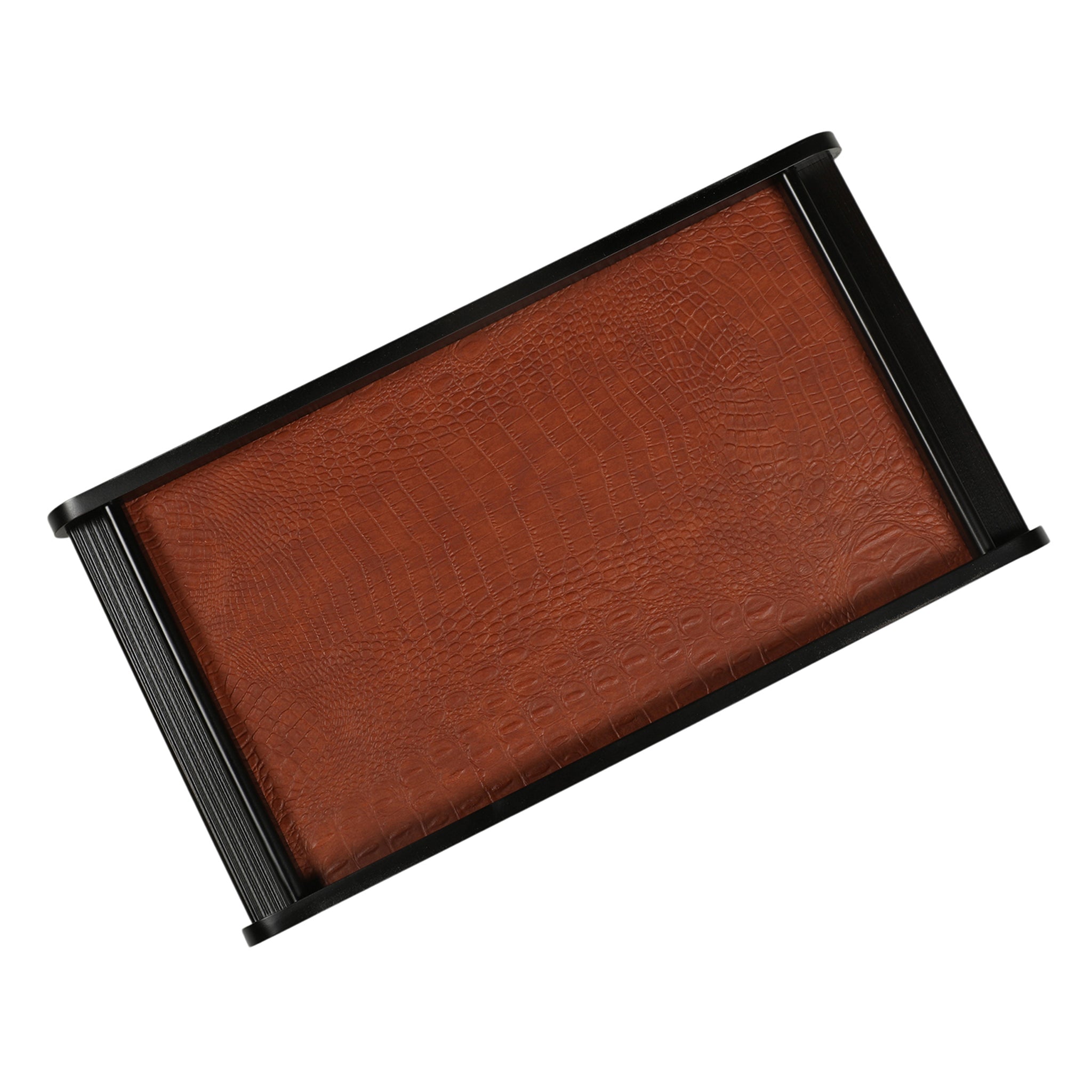 Leather Wooden Tray Reversible Medium