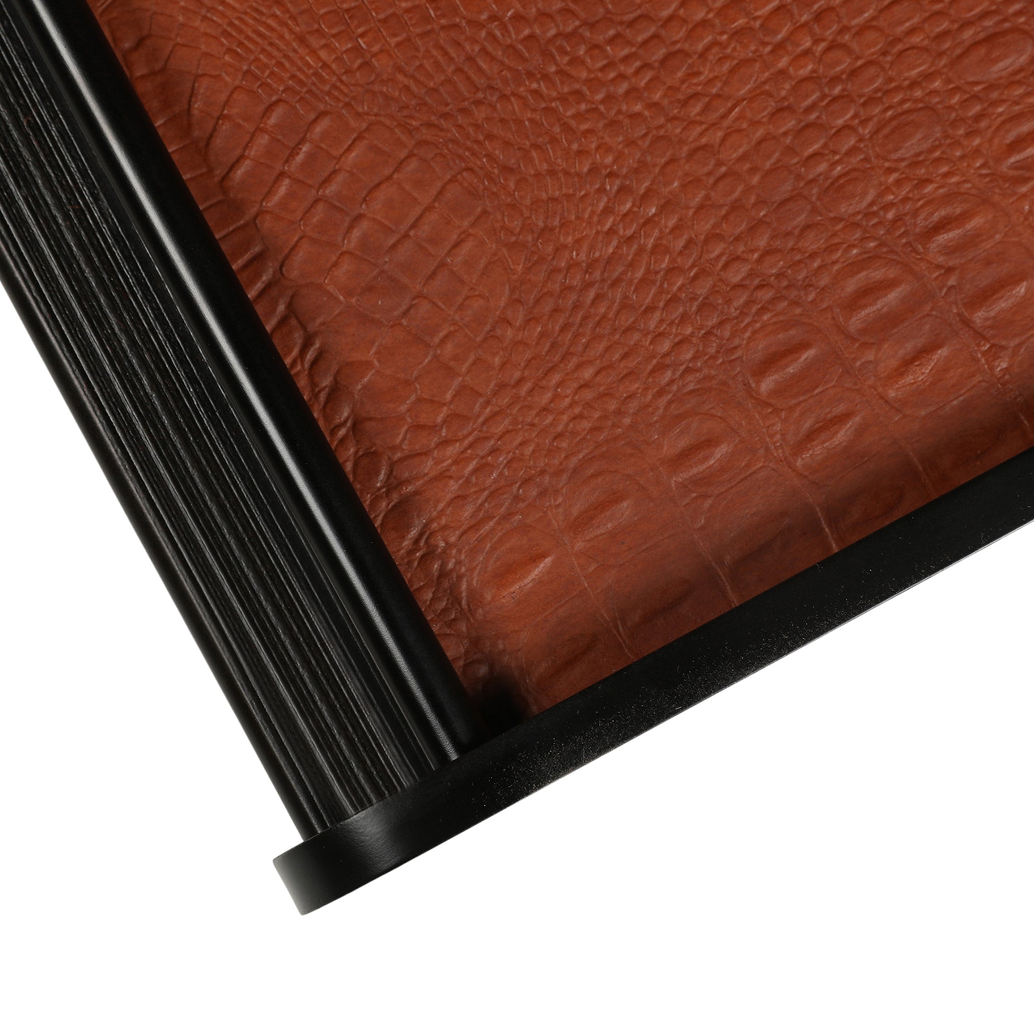 Leather Wooden Tray Reversible Medium
