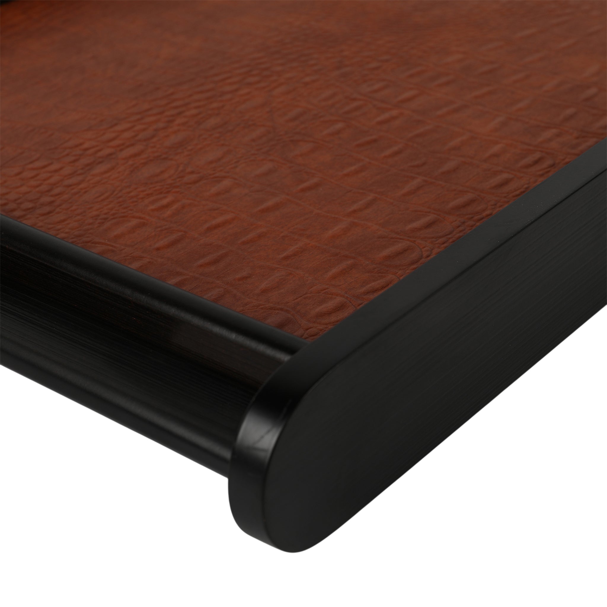 Leather Wooden Tray Reversible Large