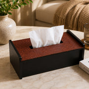 Leather Wooden Tissue Holder