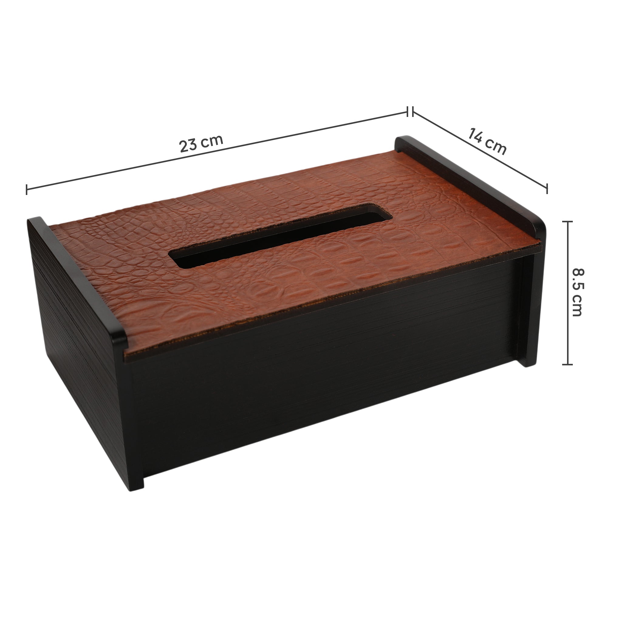 Leather Wooden Tissue Holder