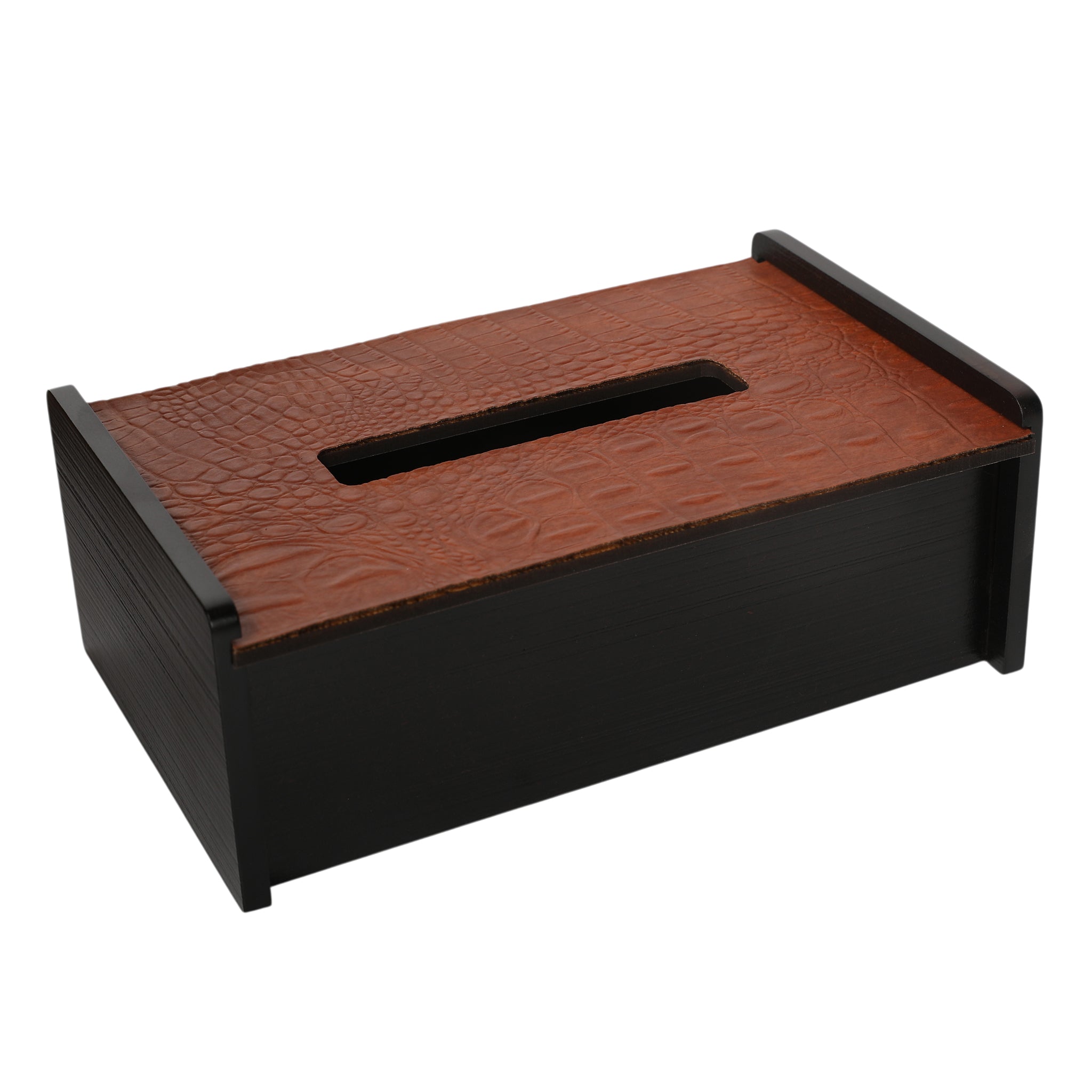 Leather Wooden Tissue Holder