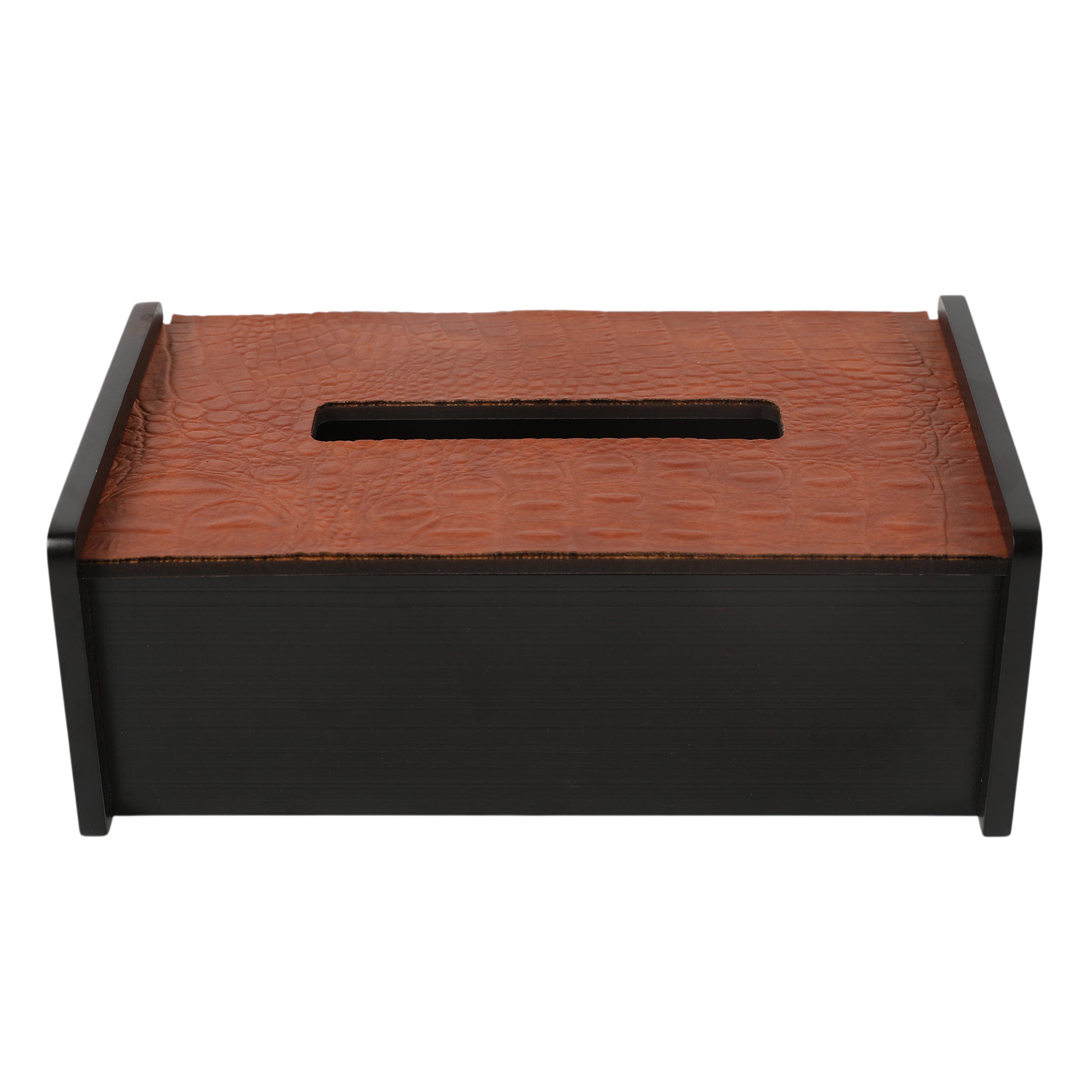 Leather Wooden Tissue Holder