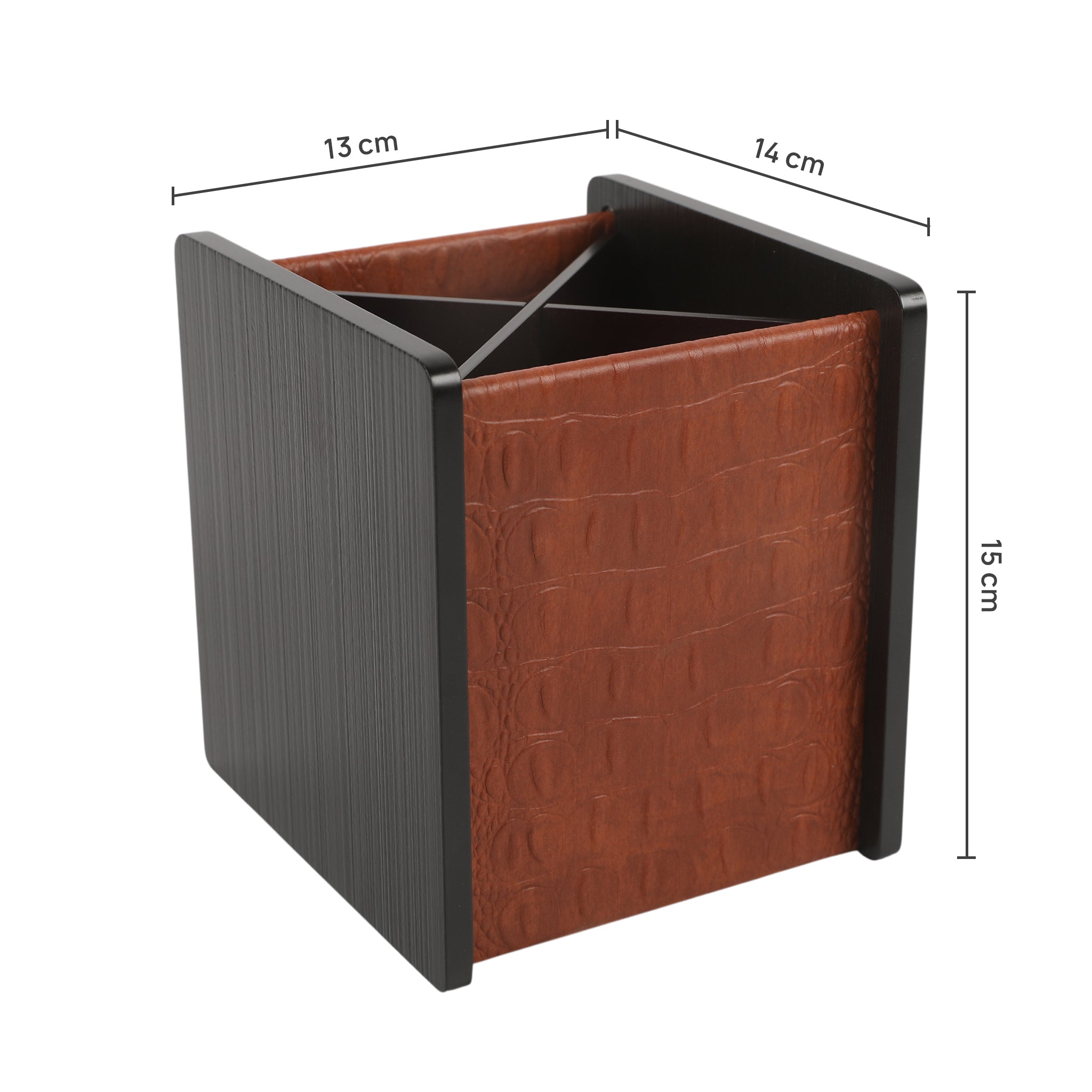 Leather Wooden Cutlery Holder