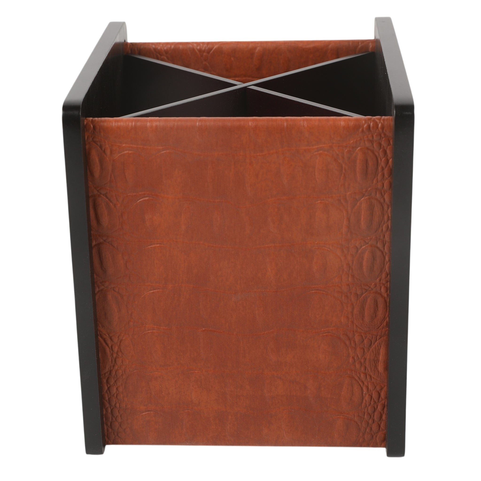 Leather Wooden Cutlery Holder