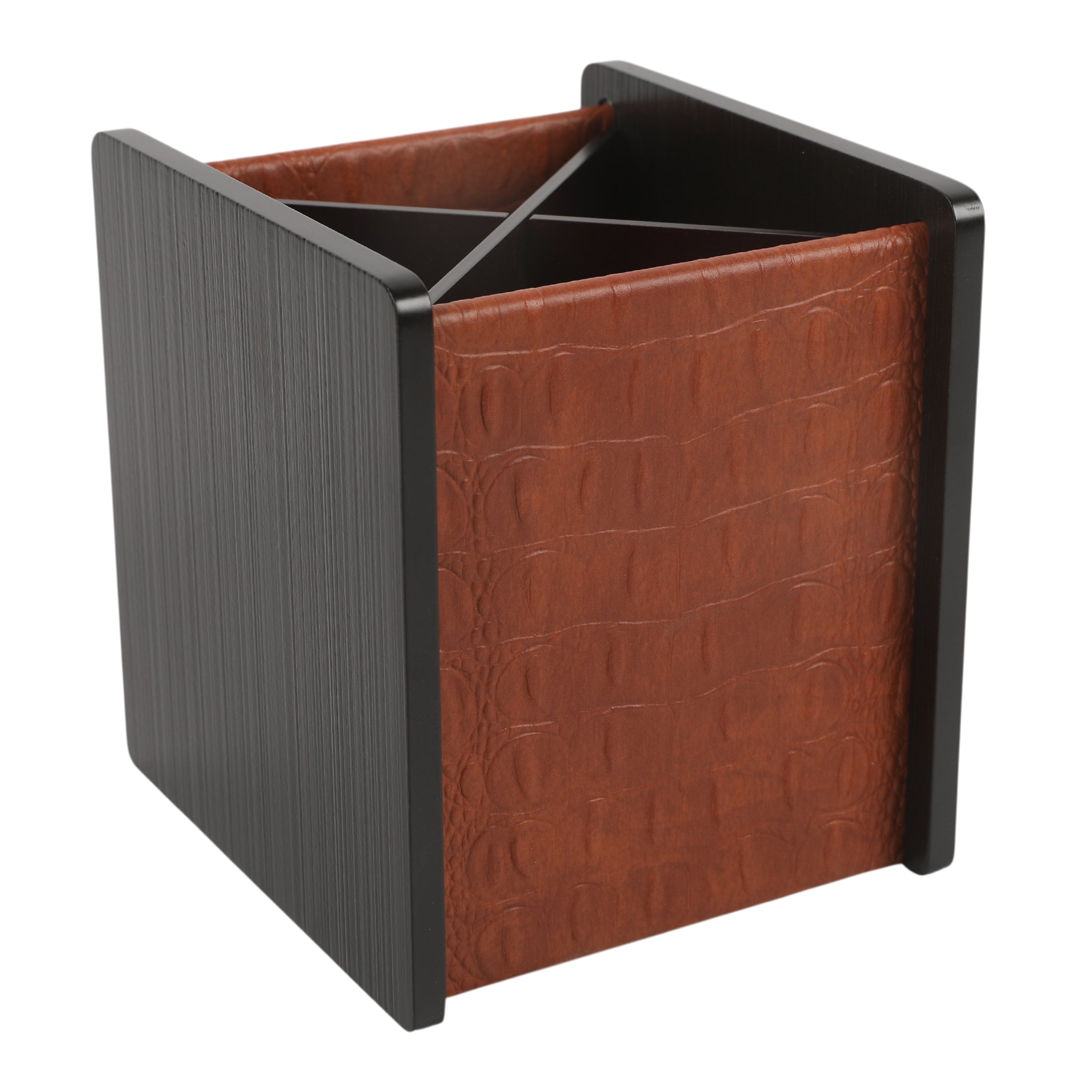 Leather Wooden Cutlery Holder