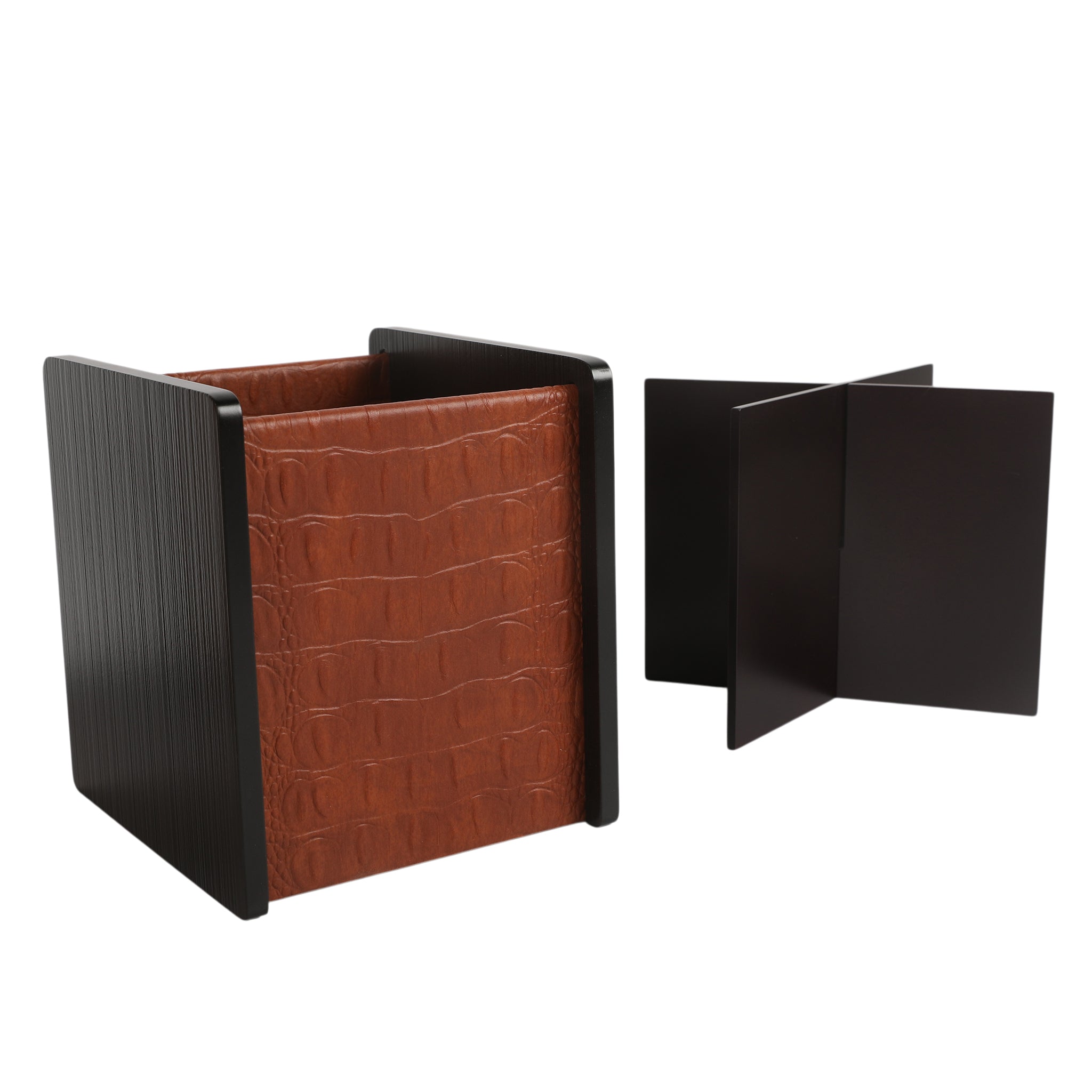 Leather Wooden Cutlery Holder