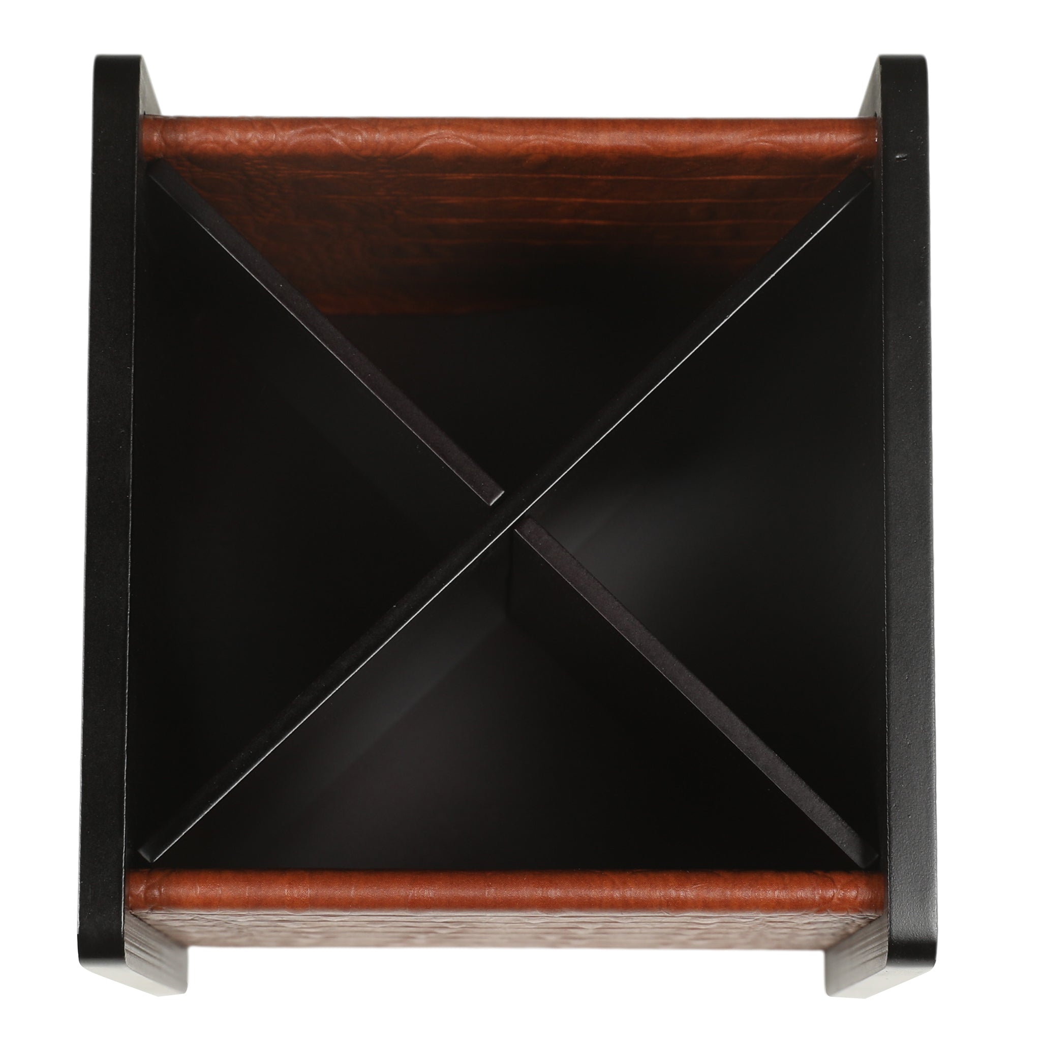 Leather Wooden Cutlery Holder