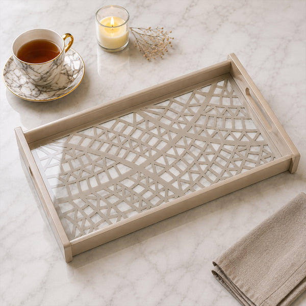 Laser Glass Wooden Tray Medium dimensions