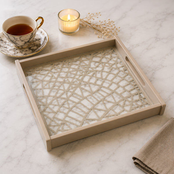Laser Glass Wooden Tray Square dimensions