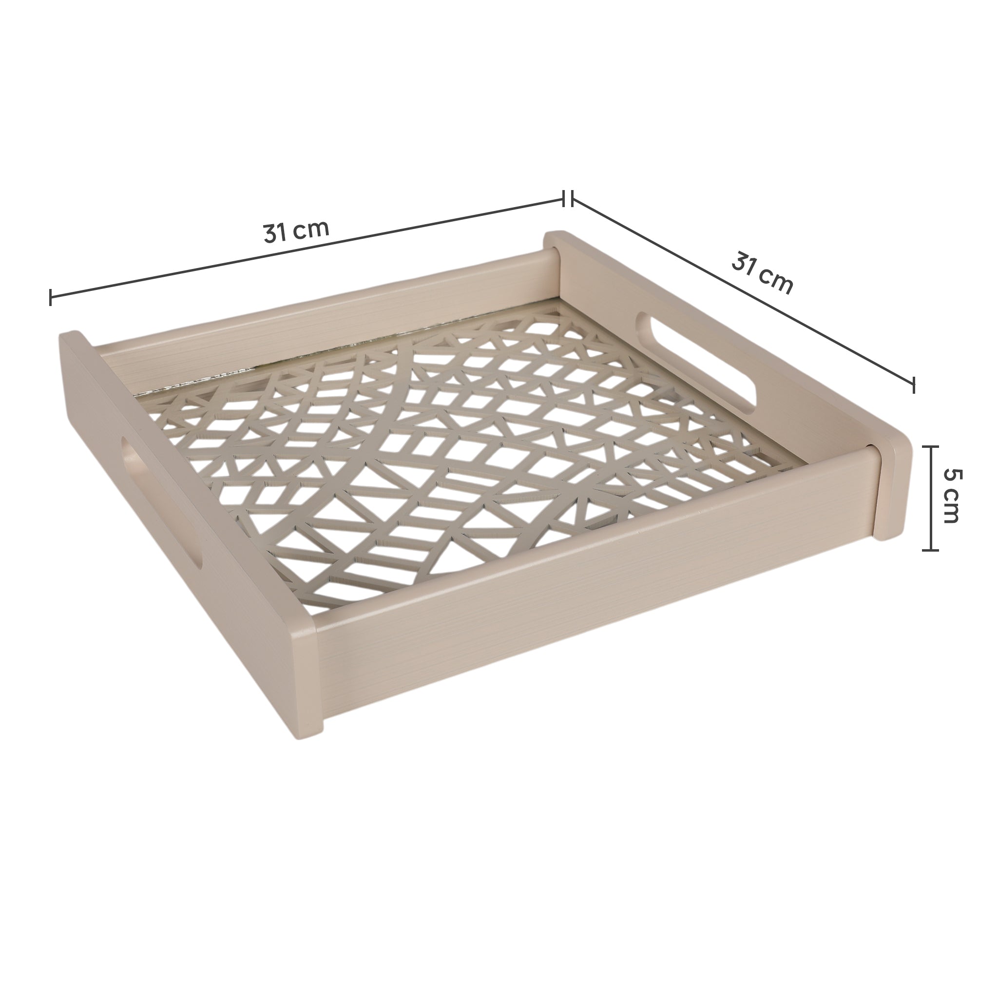 Laser Glass Wooden Tray Square