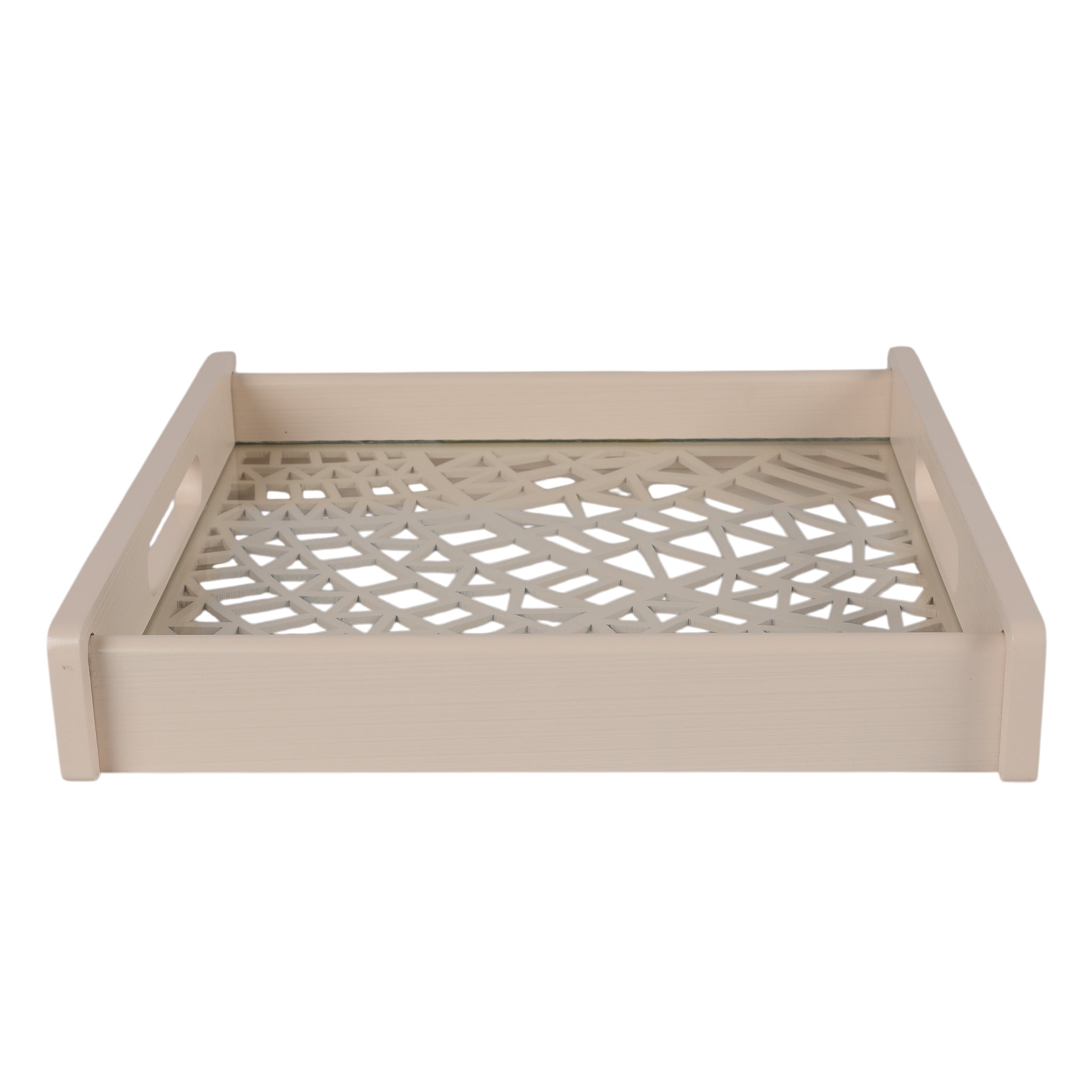 Laser Glass Wooden Tray Square