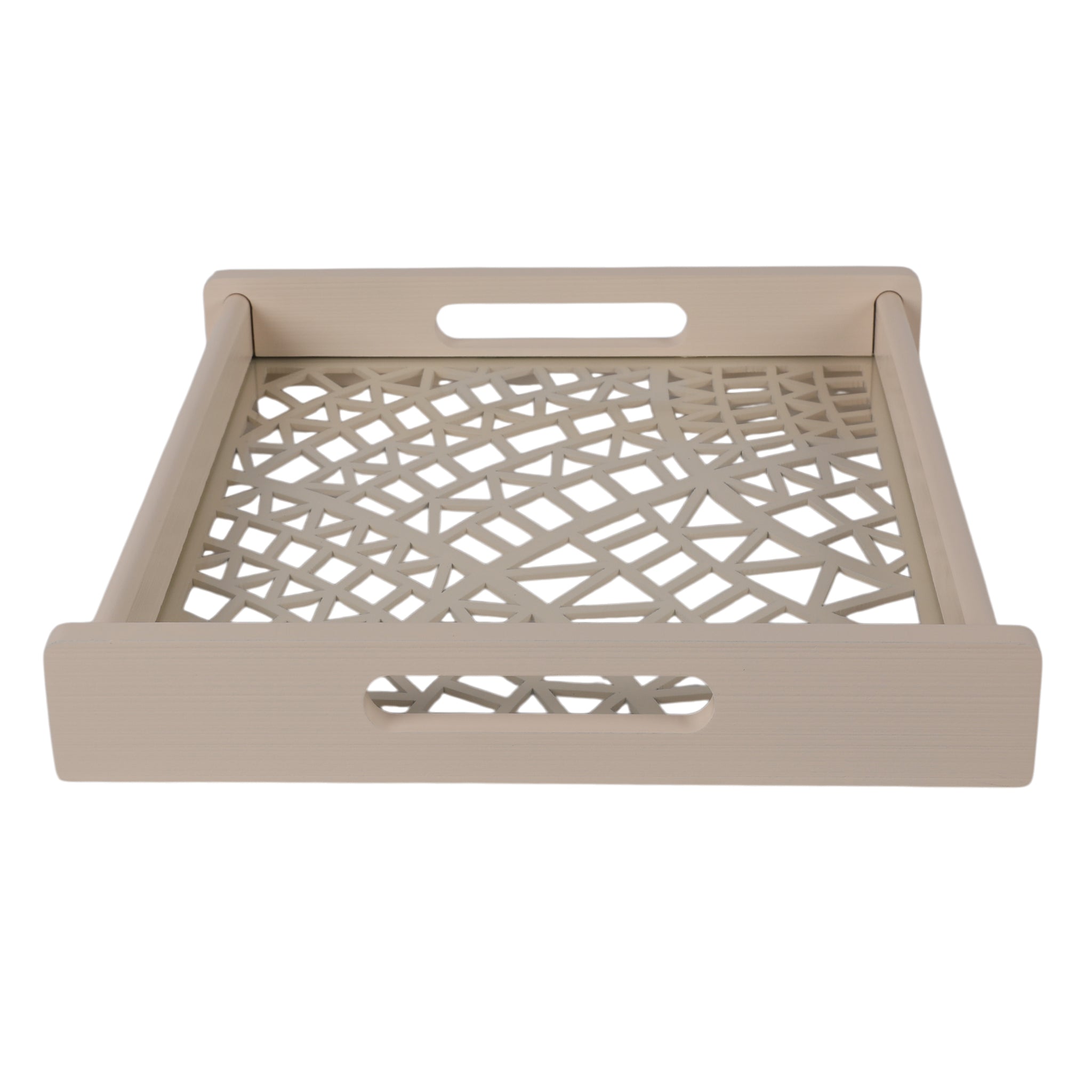Laser Glass Wooden Tray Square