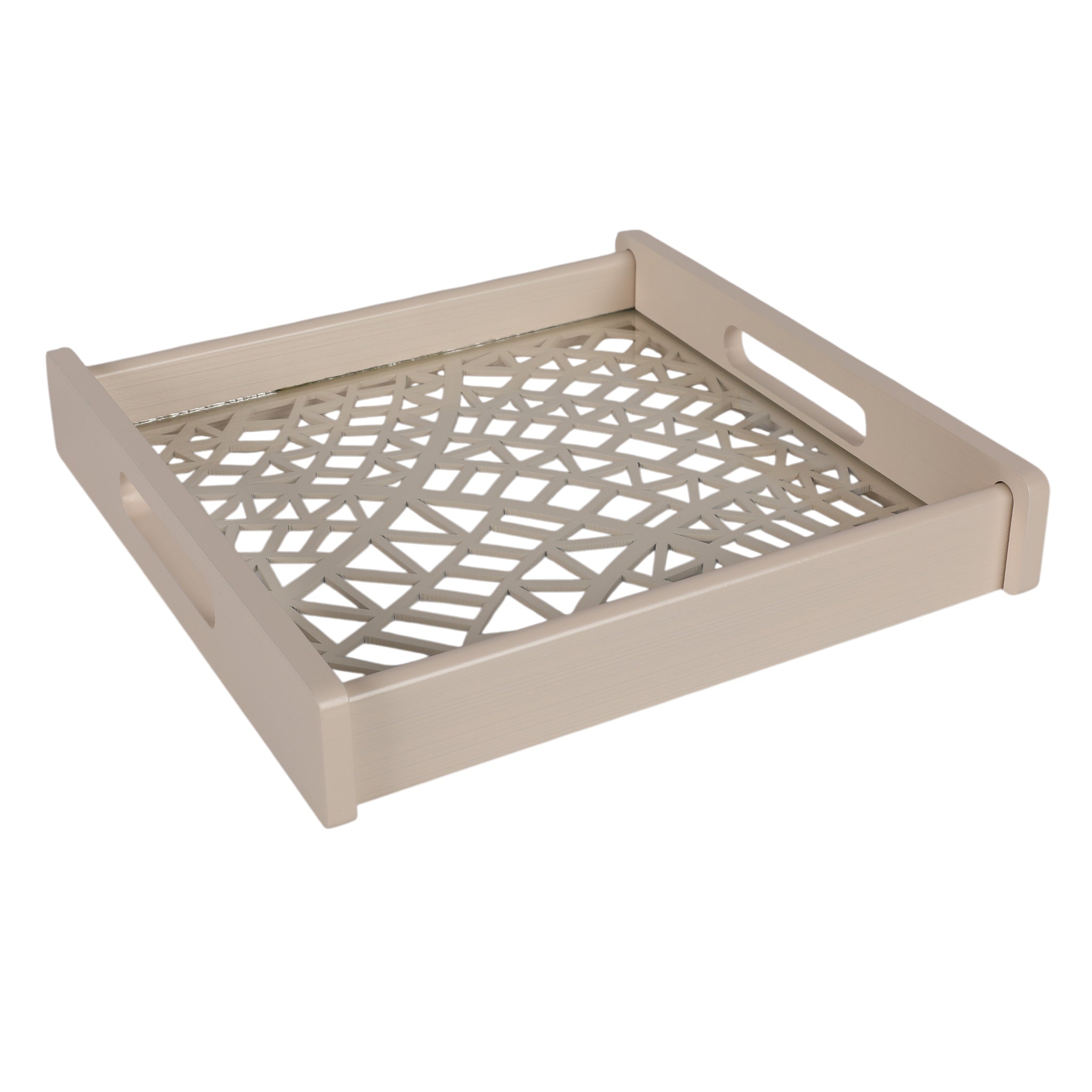 Laser Glass Wooden Tray Square