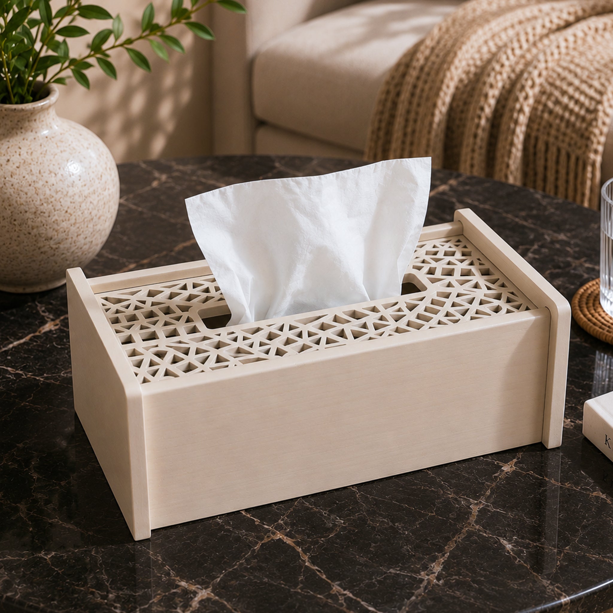 Laser Glass Wooden Tissue Holder