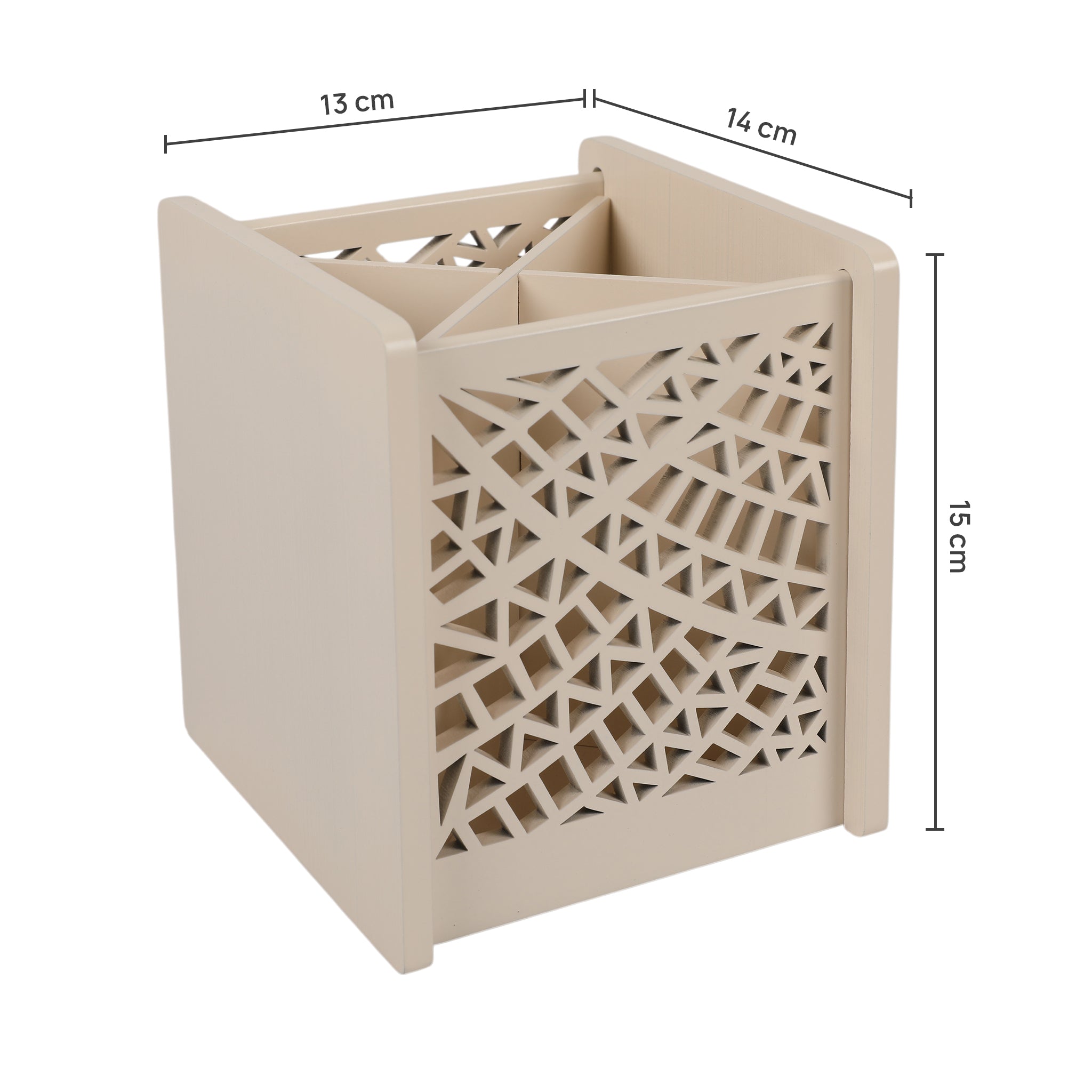 Laser Glass Wooden Cutlery Holder