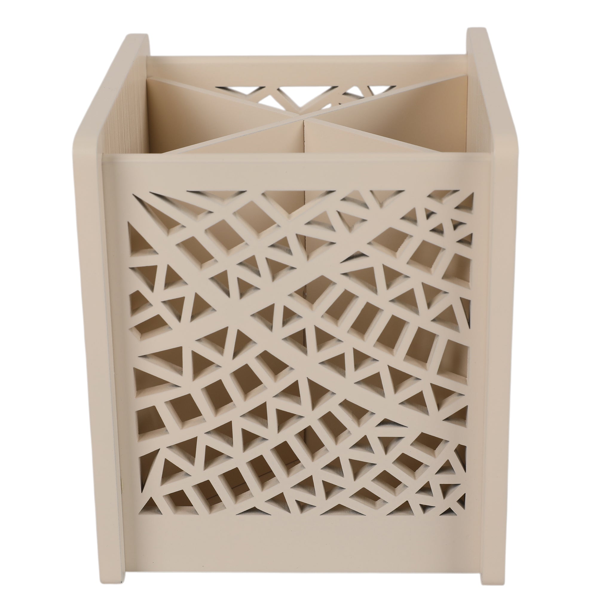 Laser Glass Wooden Cutlery Holder