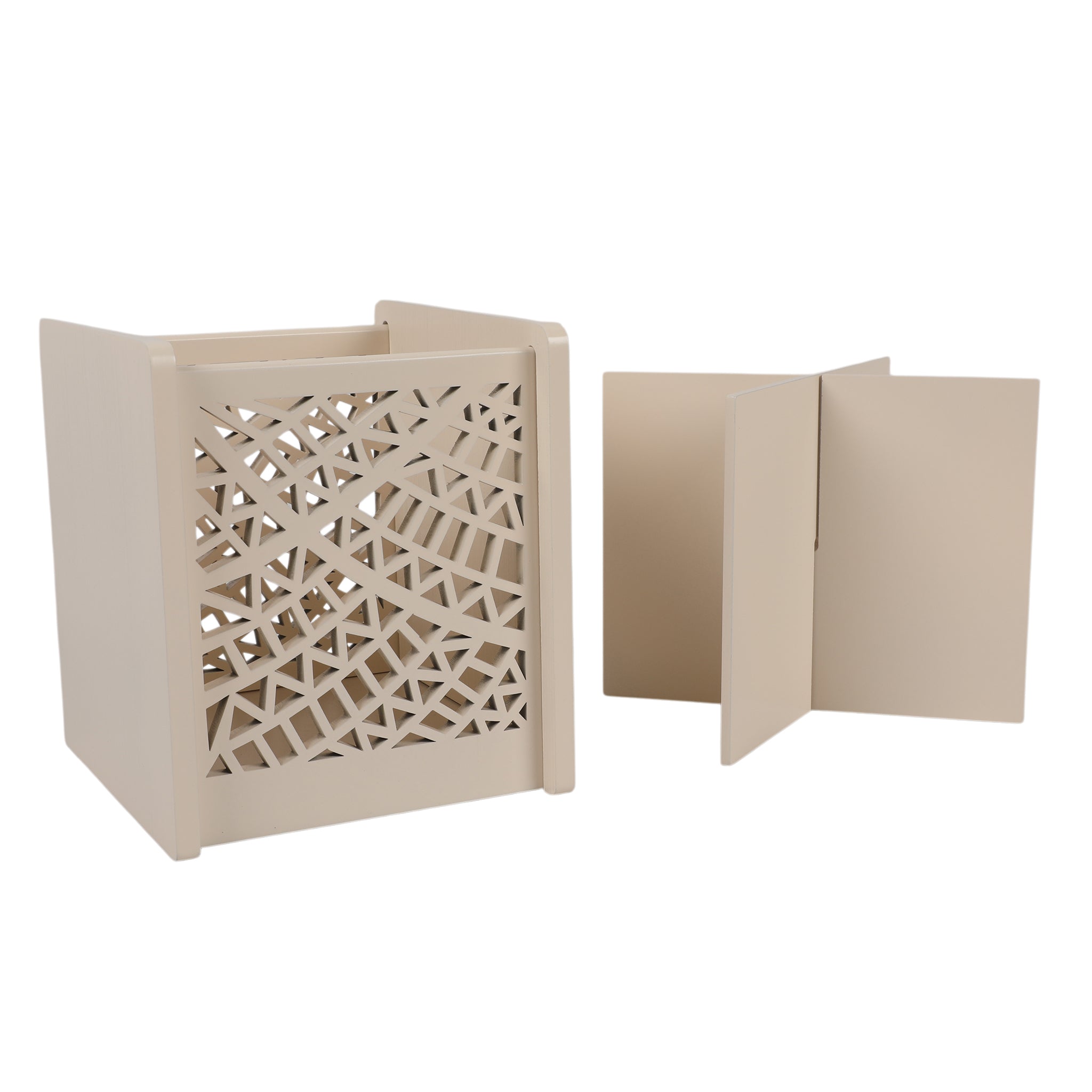 Laser Glass Wooden Cutlery Holder