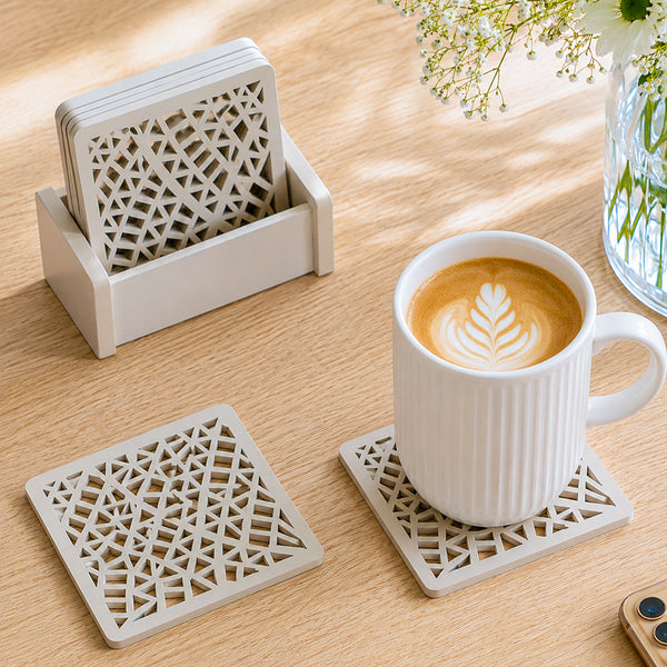 Laser Glass Wooden Cosater With Stand dimensions