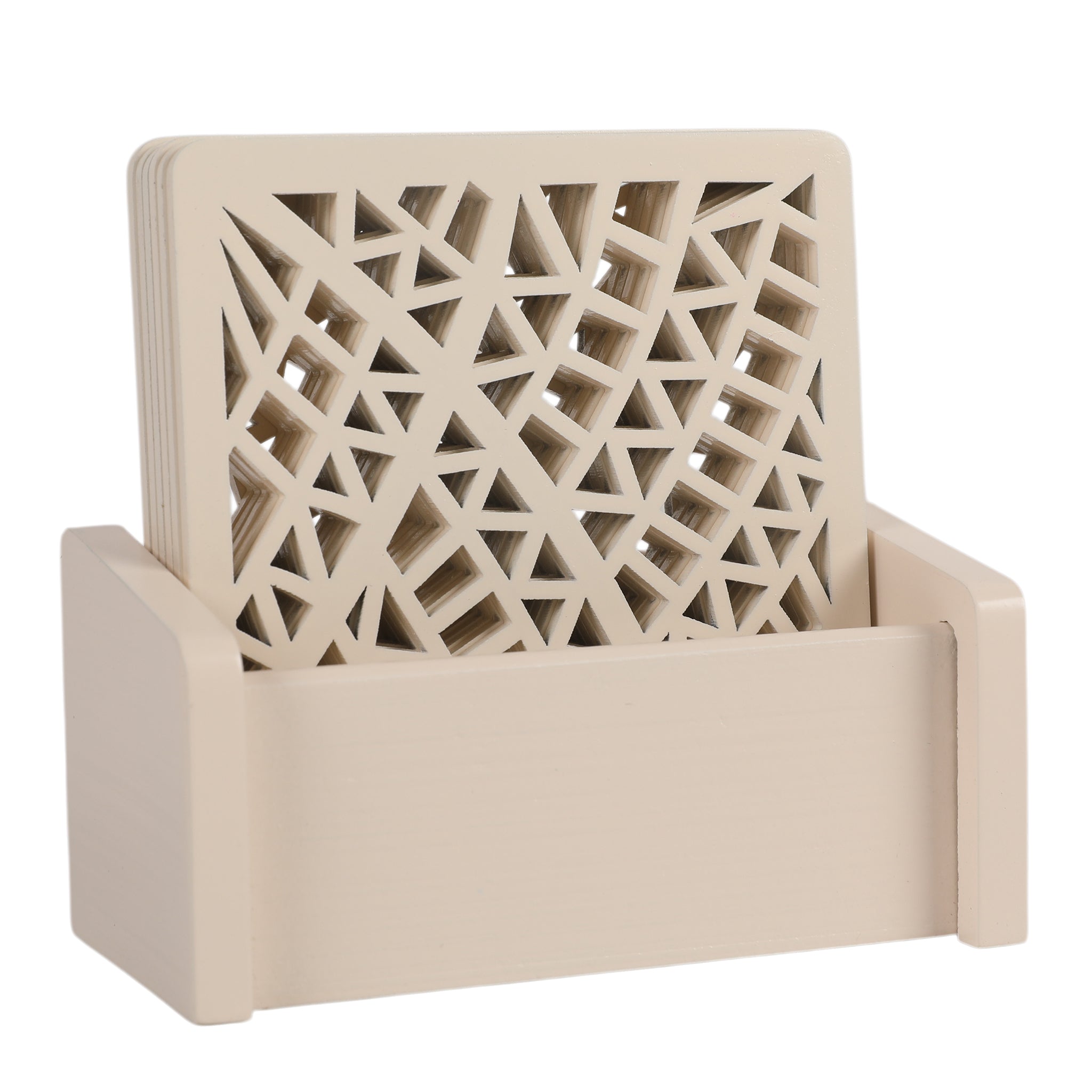 Laser Glass Wooden Cosater With Stand