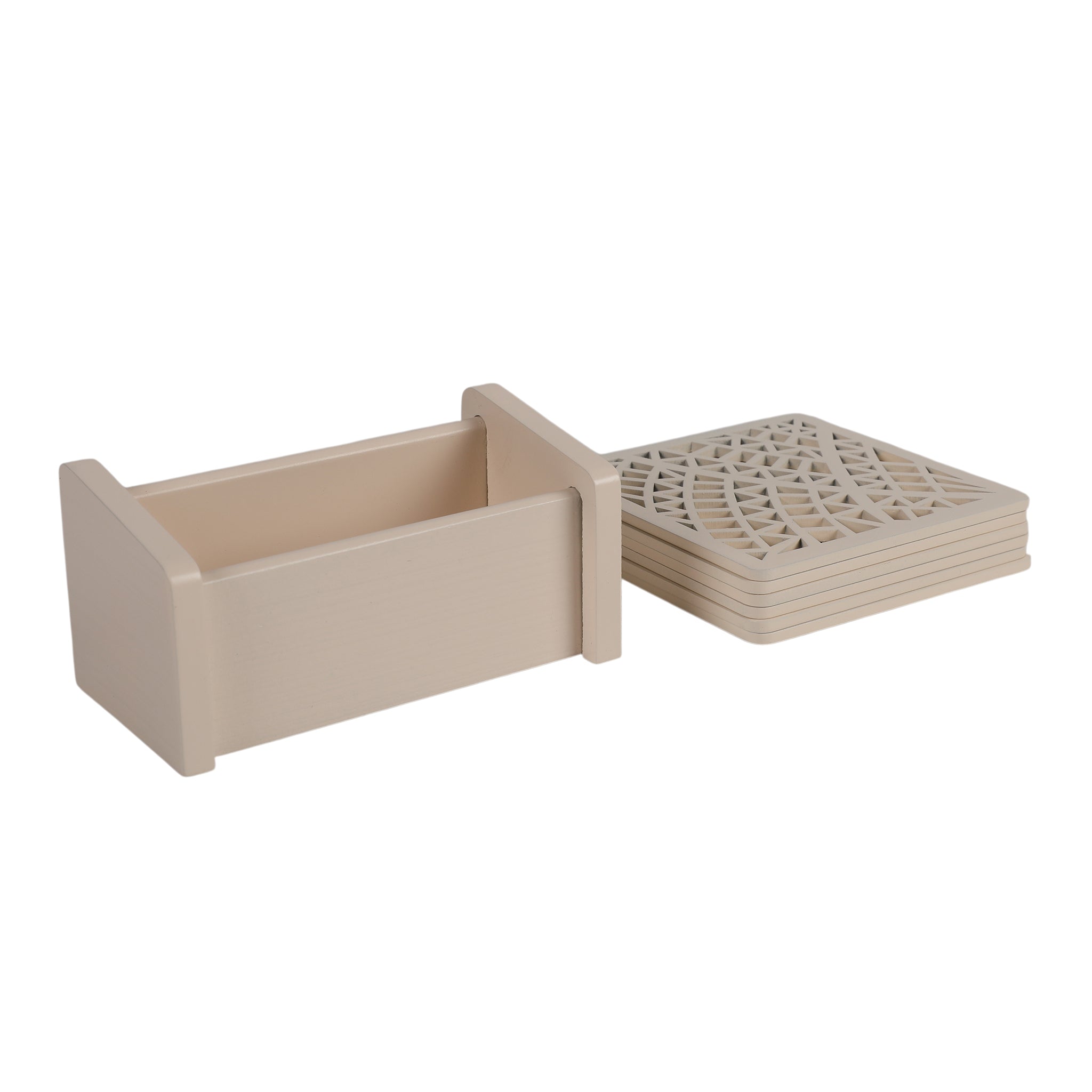 Laser Glass Wooden Cosater With Stand