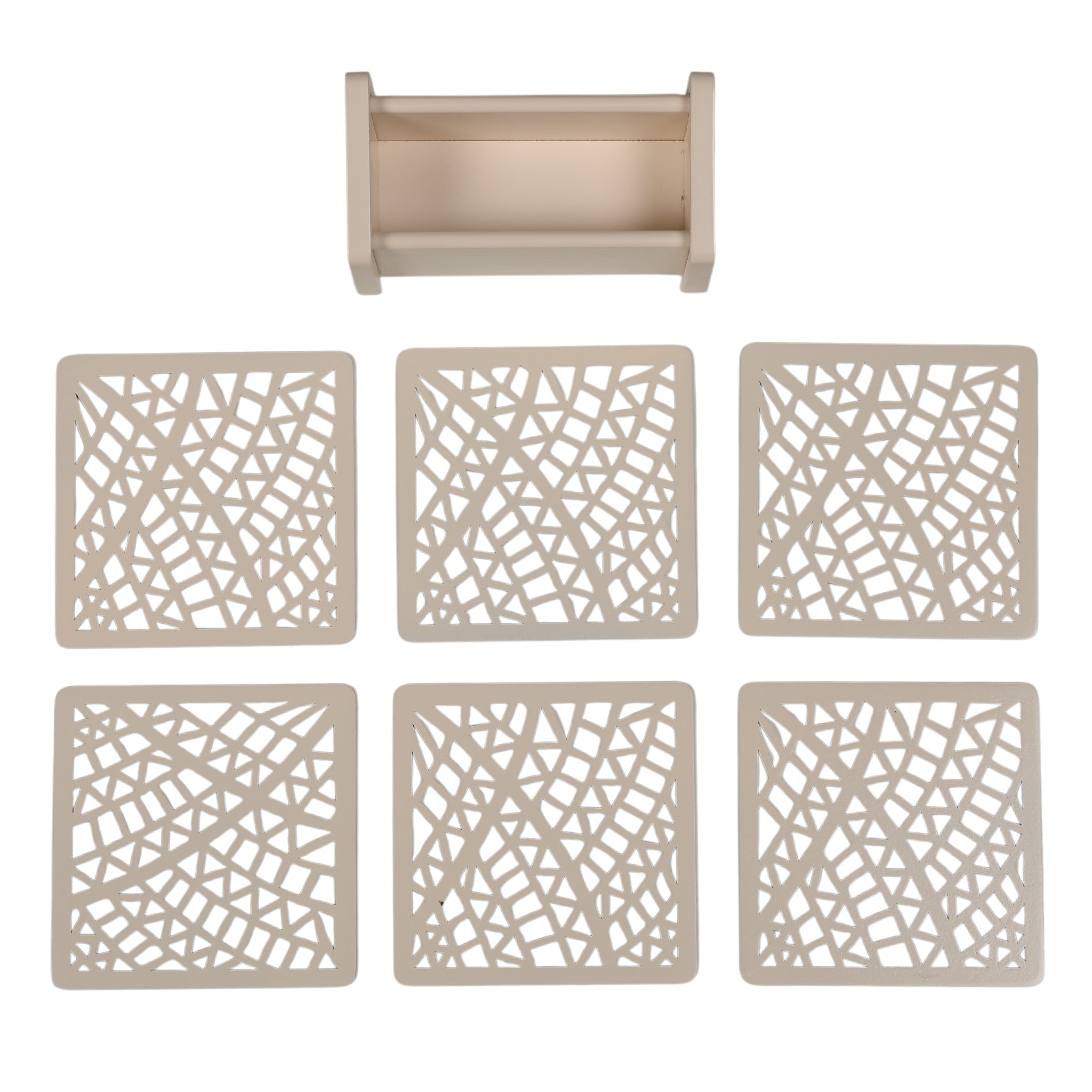 Laser Glass Wooden Cosater With Stand