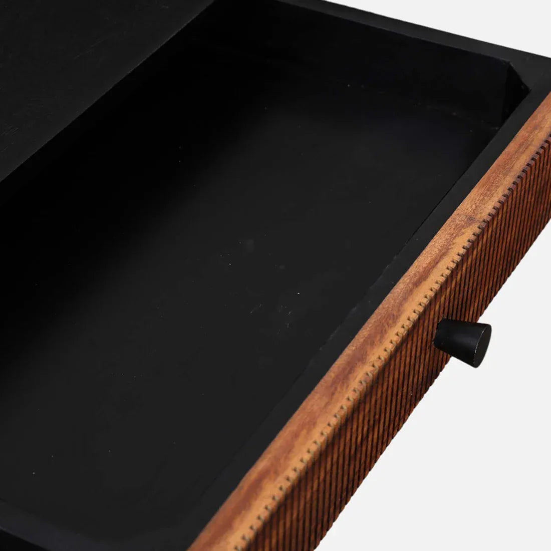 Sven Sheesham Wood(Rosewood) Study Table in Natural Sheesham & Black Colour - HomeTown