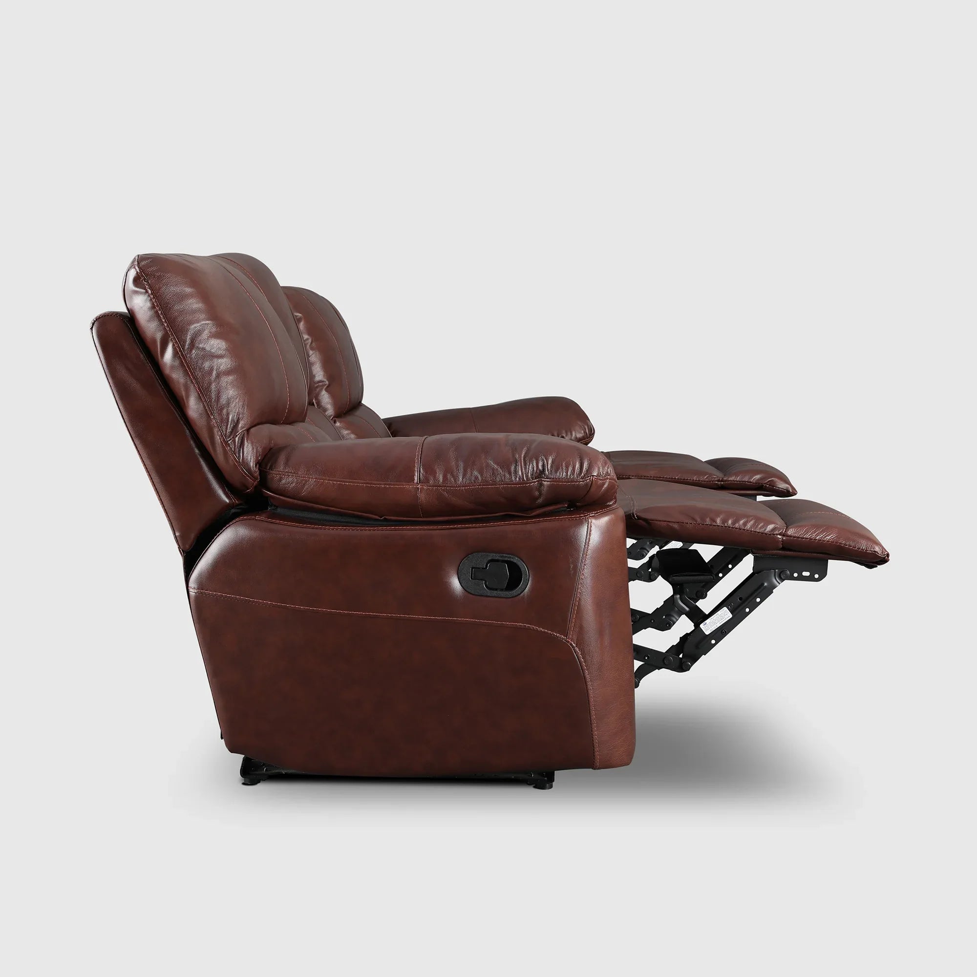 Charles Half Leather Three Seater Recliner - HomeTown