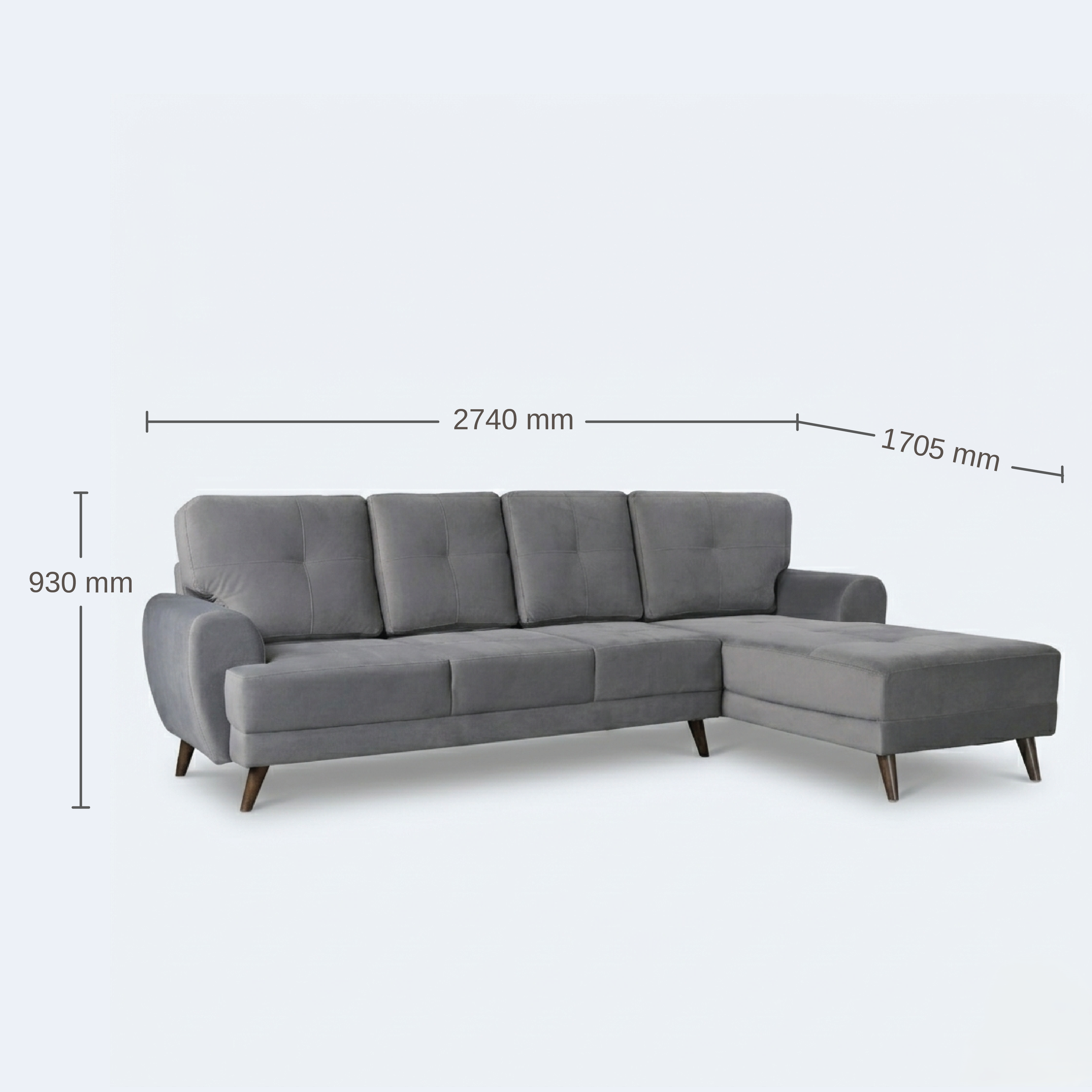 RIGA LYRA FAB LOUNGER LARGE D GREY LH