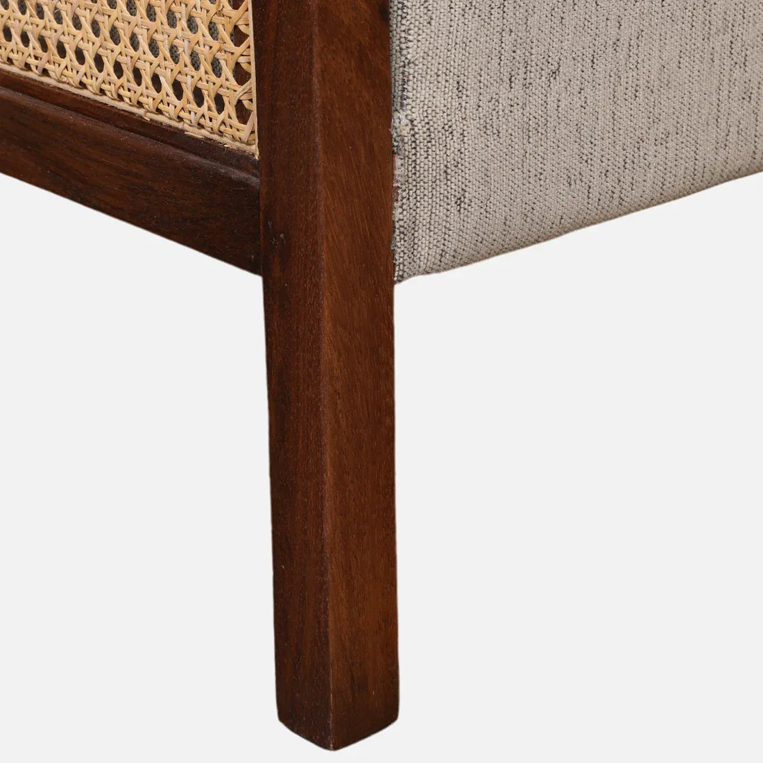 Siam Solidwood Single Seater Sofa in Beige Colour - HomeTown