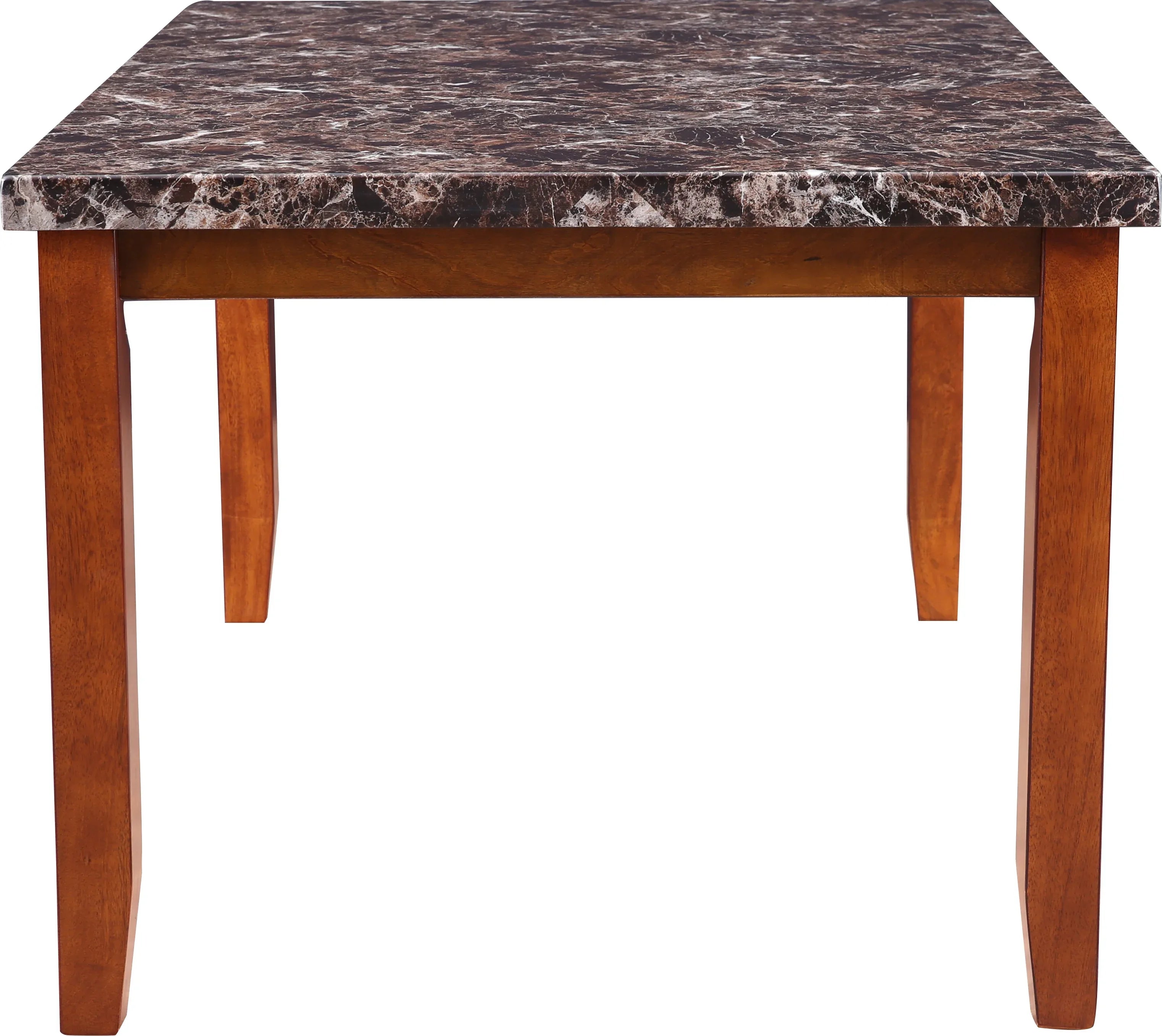 Eden Marble Finish Top 6 Seater Dining Set in Brown Colour - HomeTown