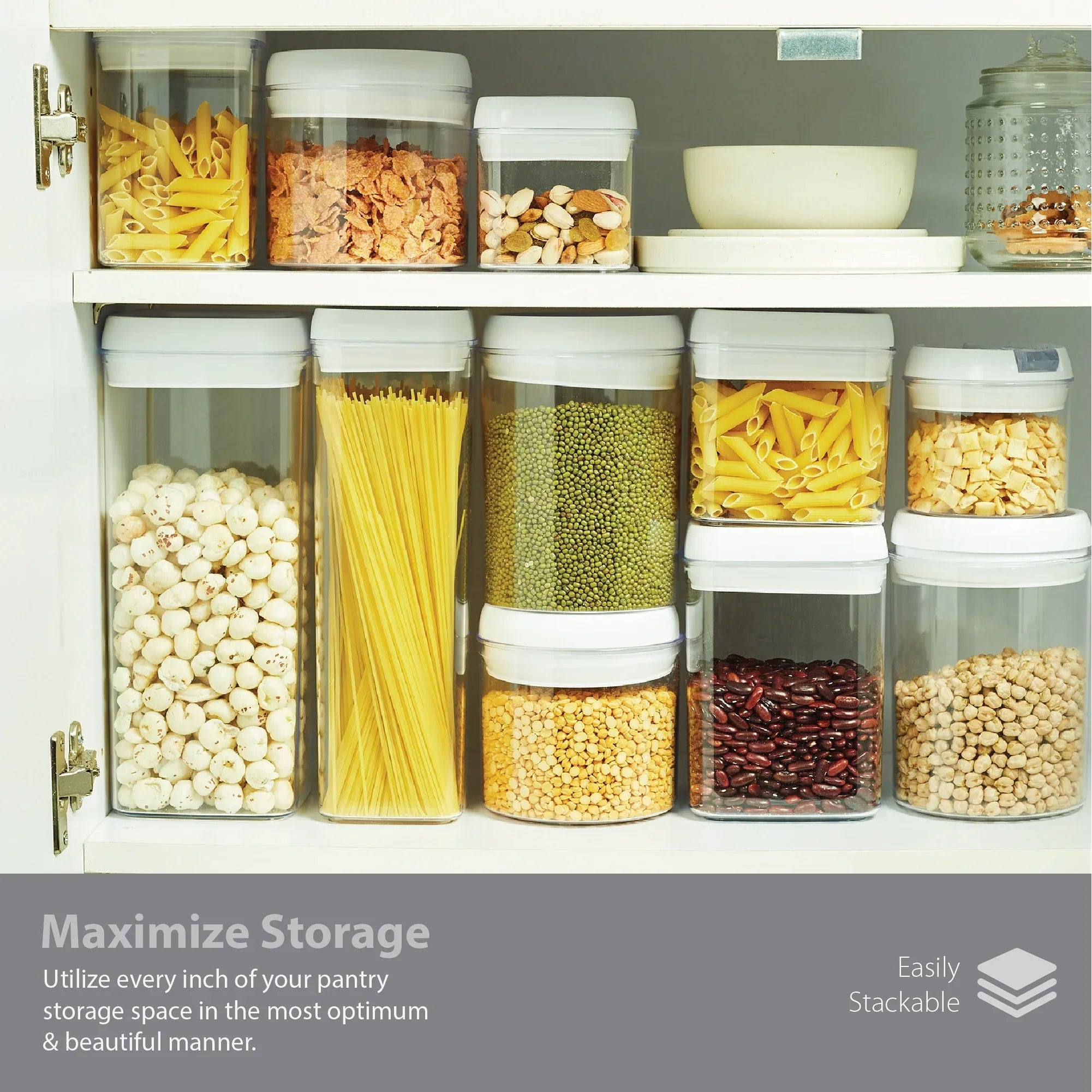 Robusto BPA Free Easy Lock Square Container 1900ml in Transparent & White Colour - HomeTown