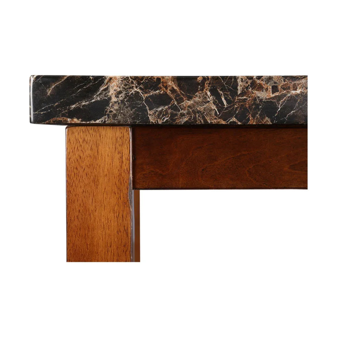 Eden Marble Finish Top 4 Seater Dining Set in Brown Colour - HomeTown