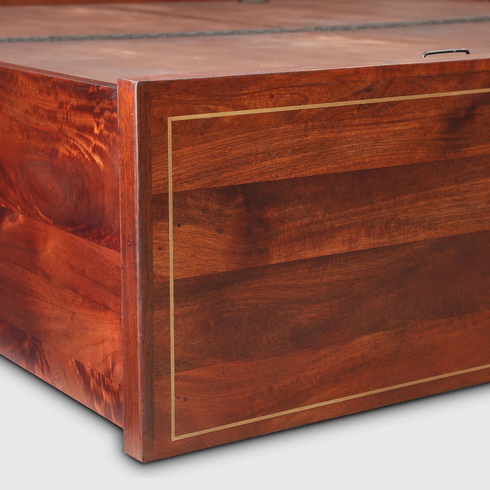 Phoolkari Sheesham Wood King Bed in Honey Finish Colour - HomeTown