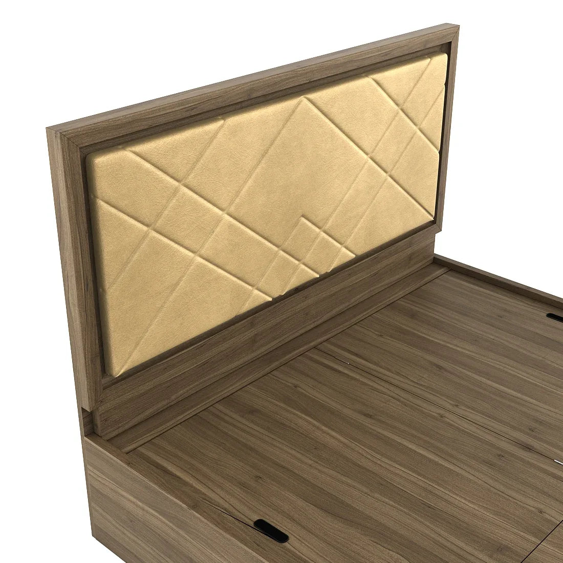 Petra King Bed With Box Storage in Walnut Colour - HomeTown