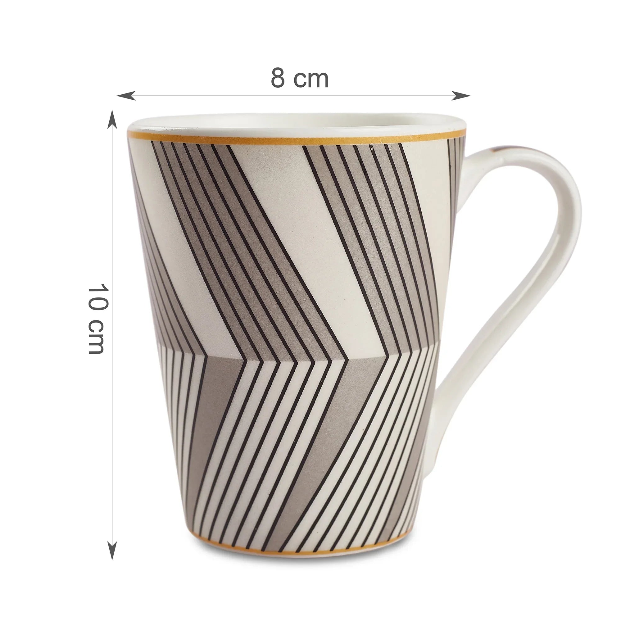 Sapphire Bone China Coffee Mug Set of 4 in Grey Colour - HomeTown