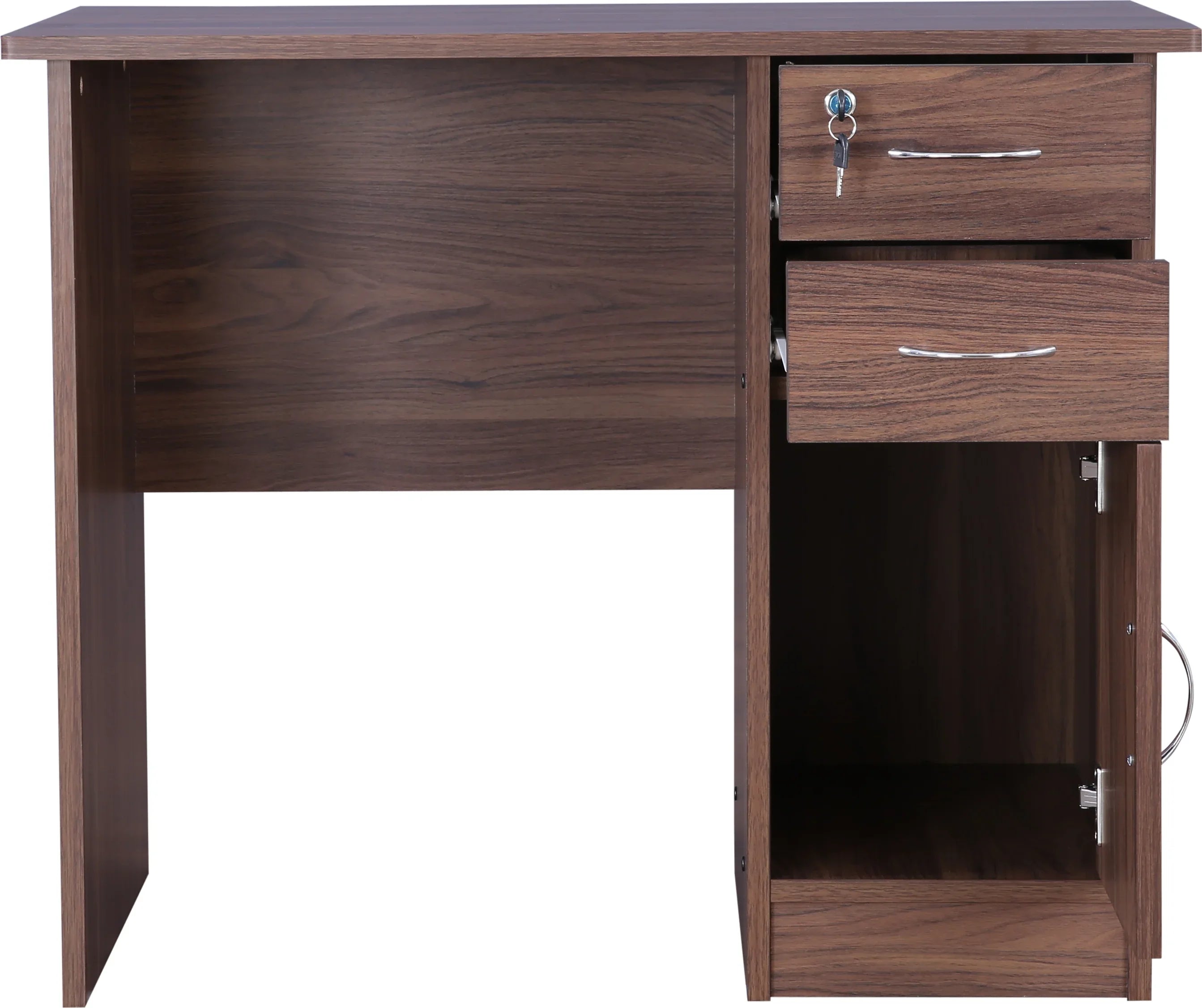 Simply Study Table with Three Drawer in Dark Walnut Colour - HomeTown