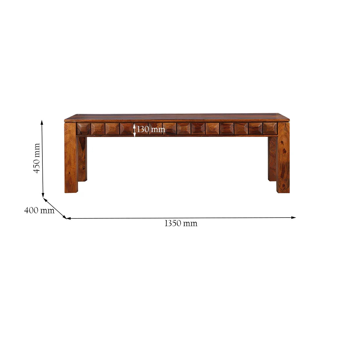 Woodrow Sheesham Wood(Rosewood) Dining Bench for 6 Seater in Honey Colour - HomeTown