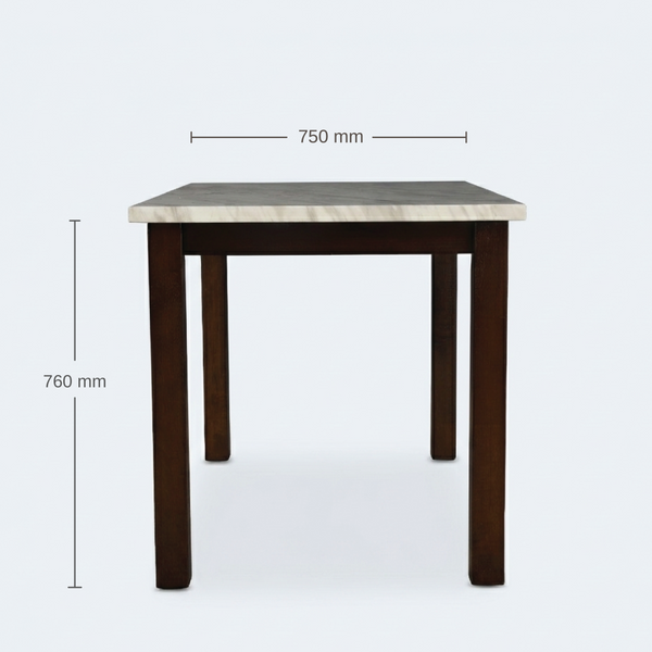 Glacia 4 Str Marble Finish Dining Table dimensions