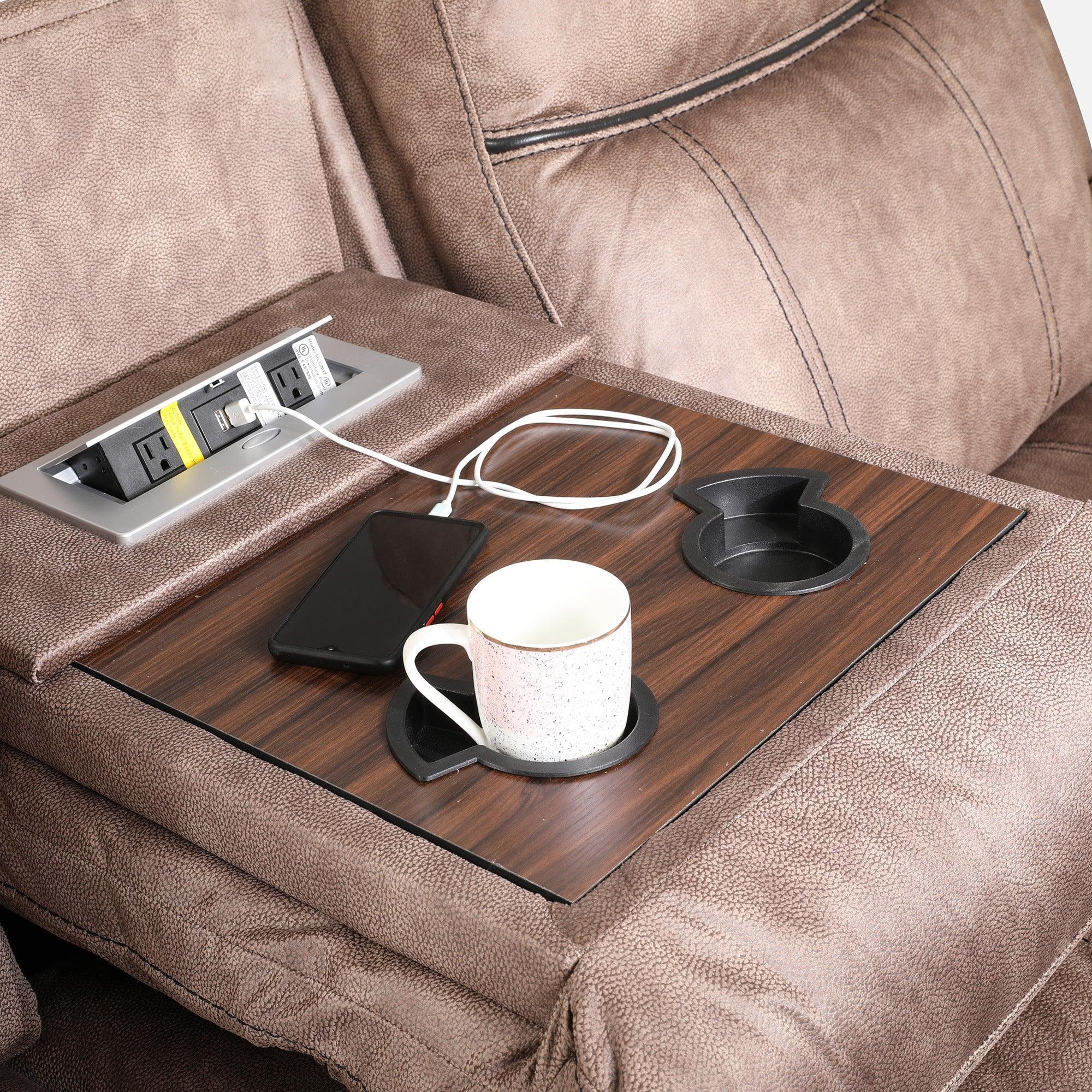 Enfield Fabric 3 Seater Recliner in Grey Colour - HomeTown